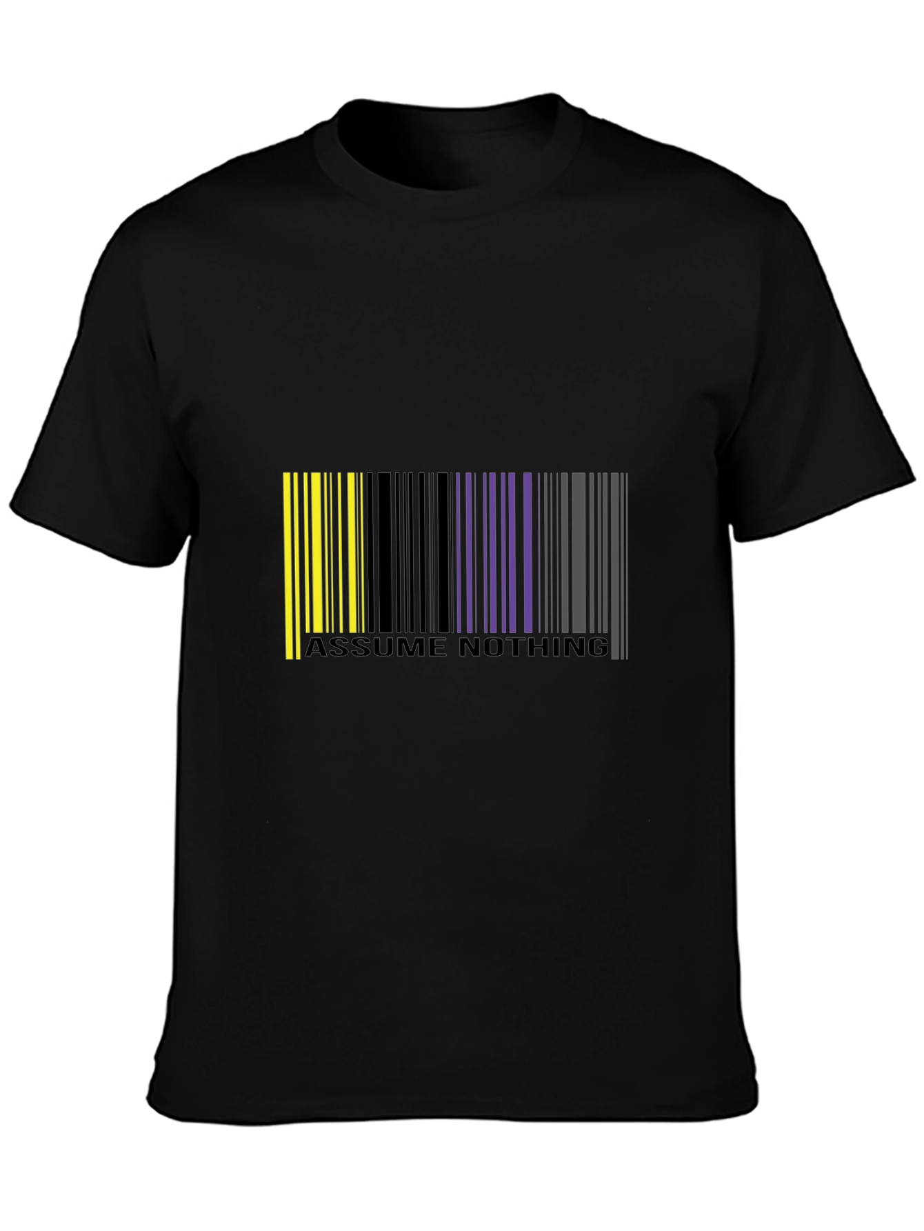 Assume Nothing Barcode Graphic T-Shirt