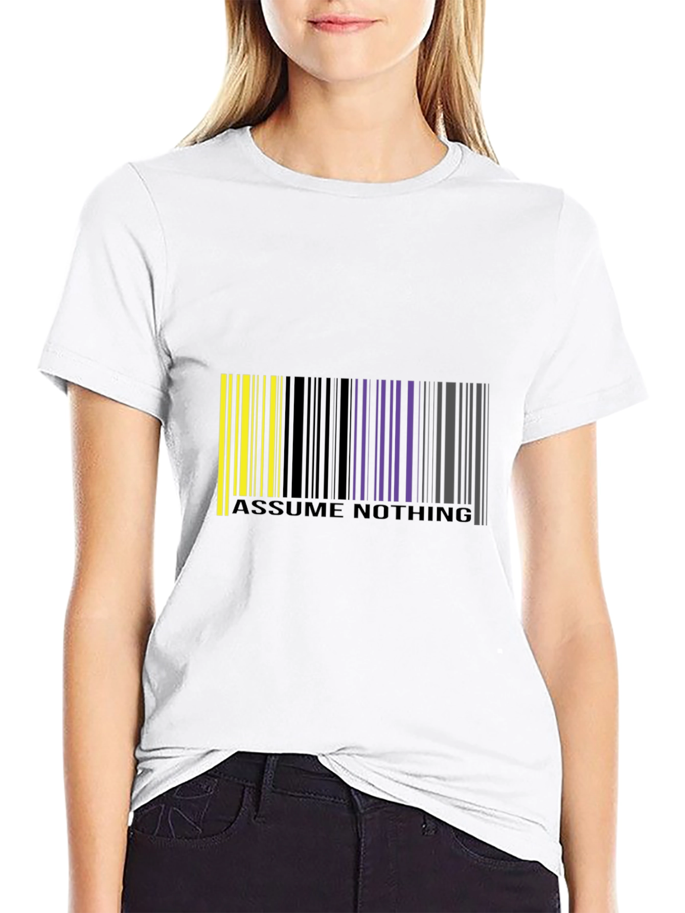Assume Nothing Barcode Graphic T-Shirt