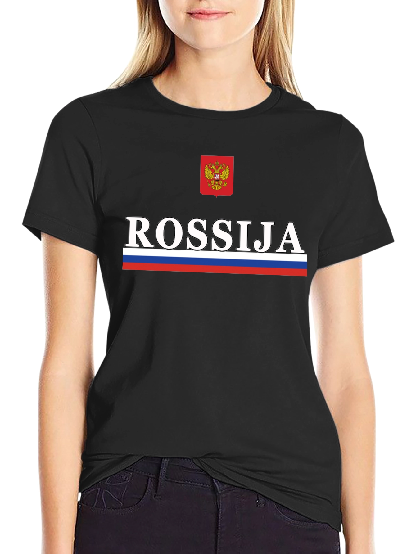 Rossija Russia T-Shirt - Black Patriotic Tee