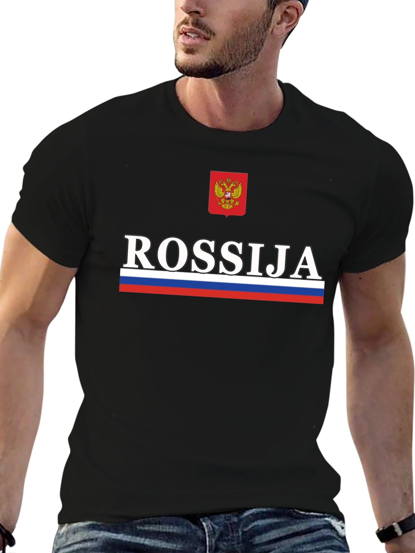 Rossija Russia T-Shirt - Black Patriotic Tee