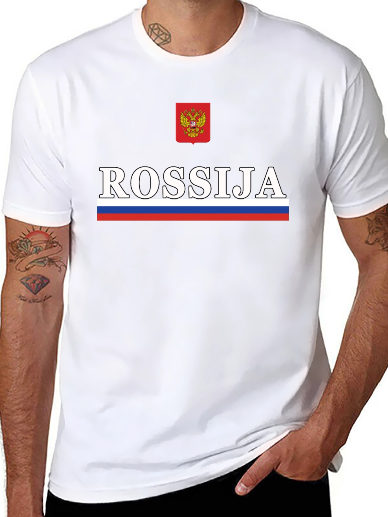 Rossija Russia T-Shirt - Black Patriotic Tee