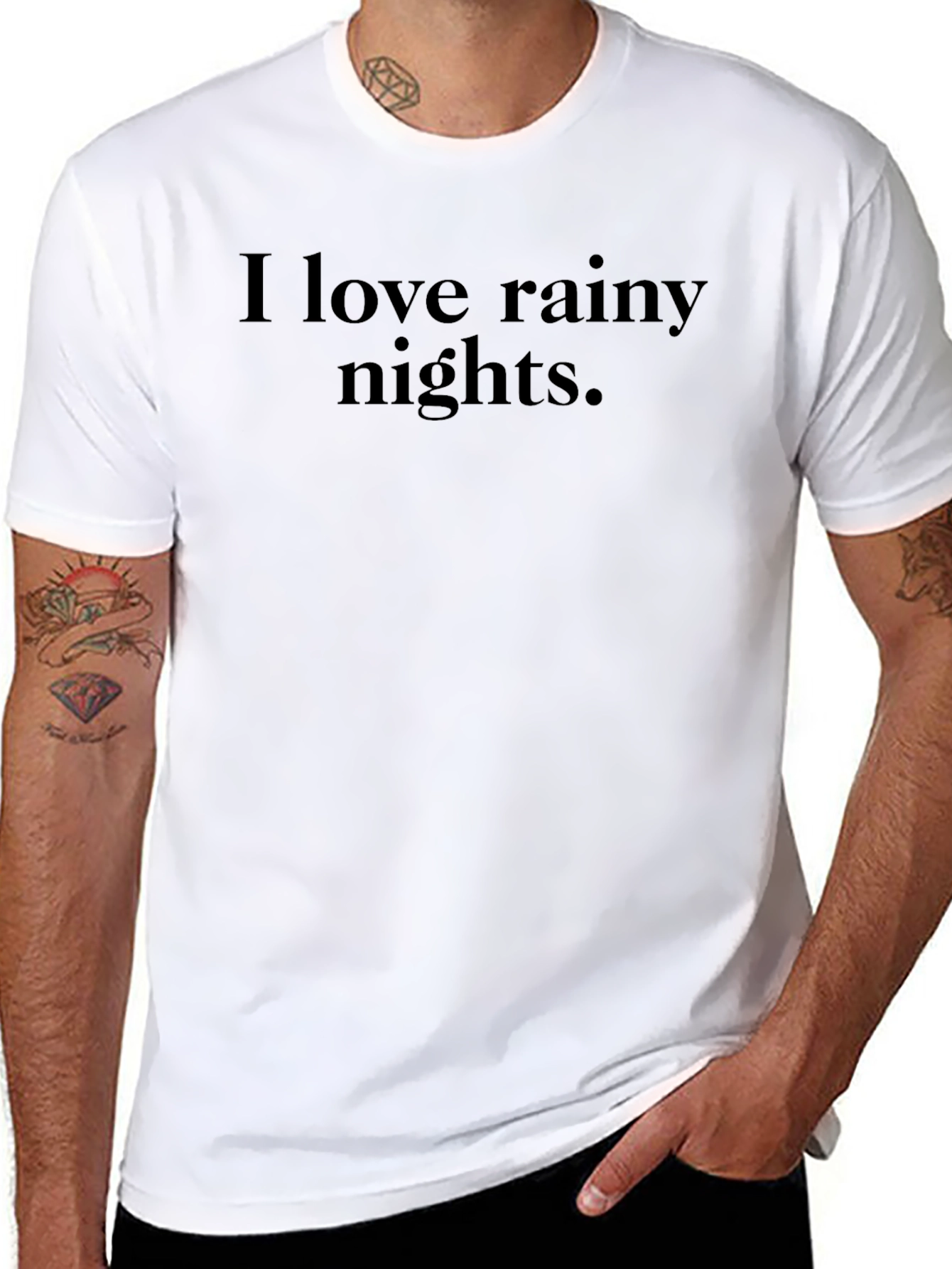 I Love Rainy Nights Black T-Shirt