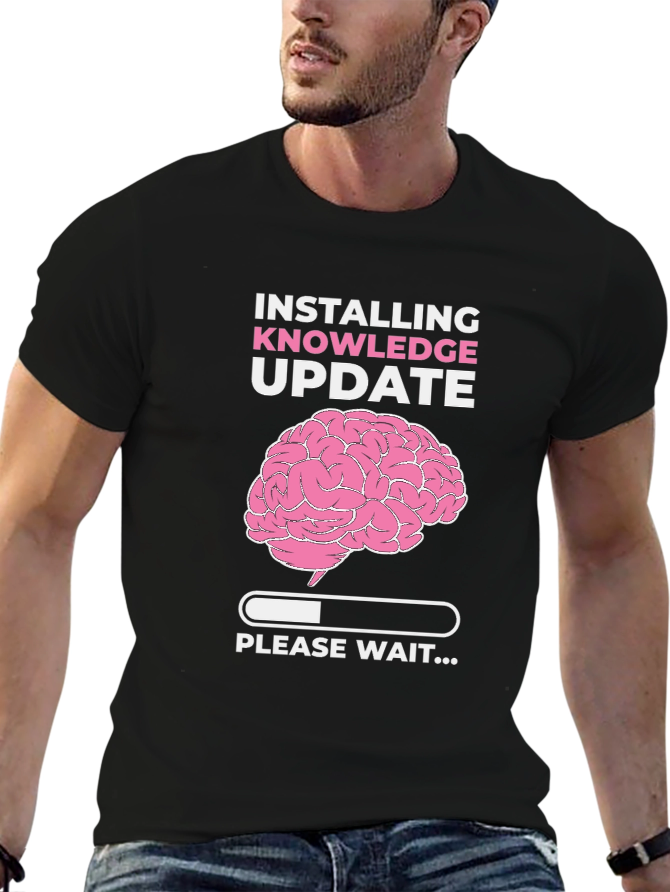 Installing Knowledge Update Black T-Shirt