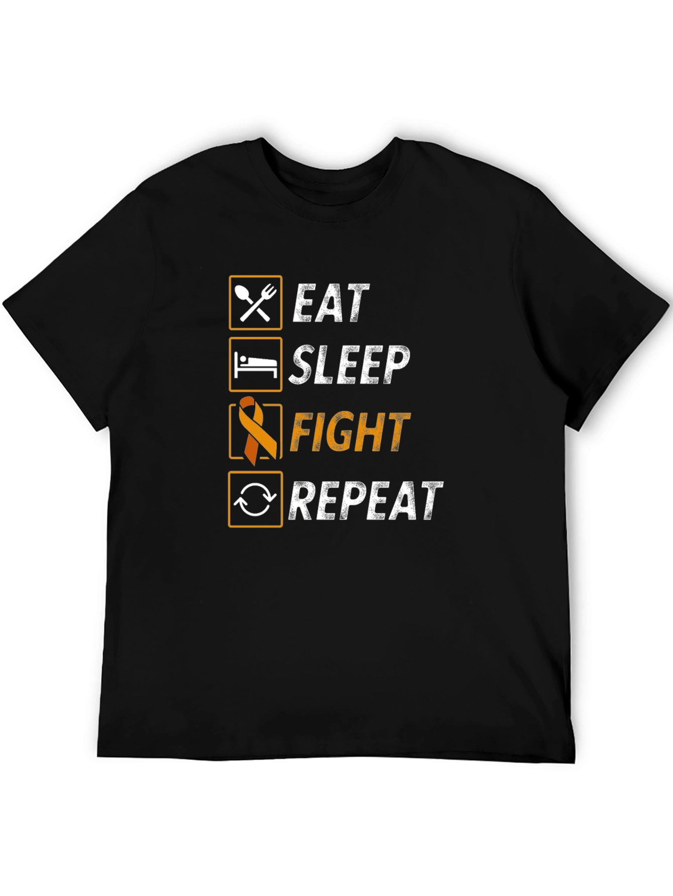 Eat Sleep Fight Repeat T-Shirt - Awareness Ribbon Tee