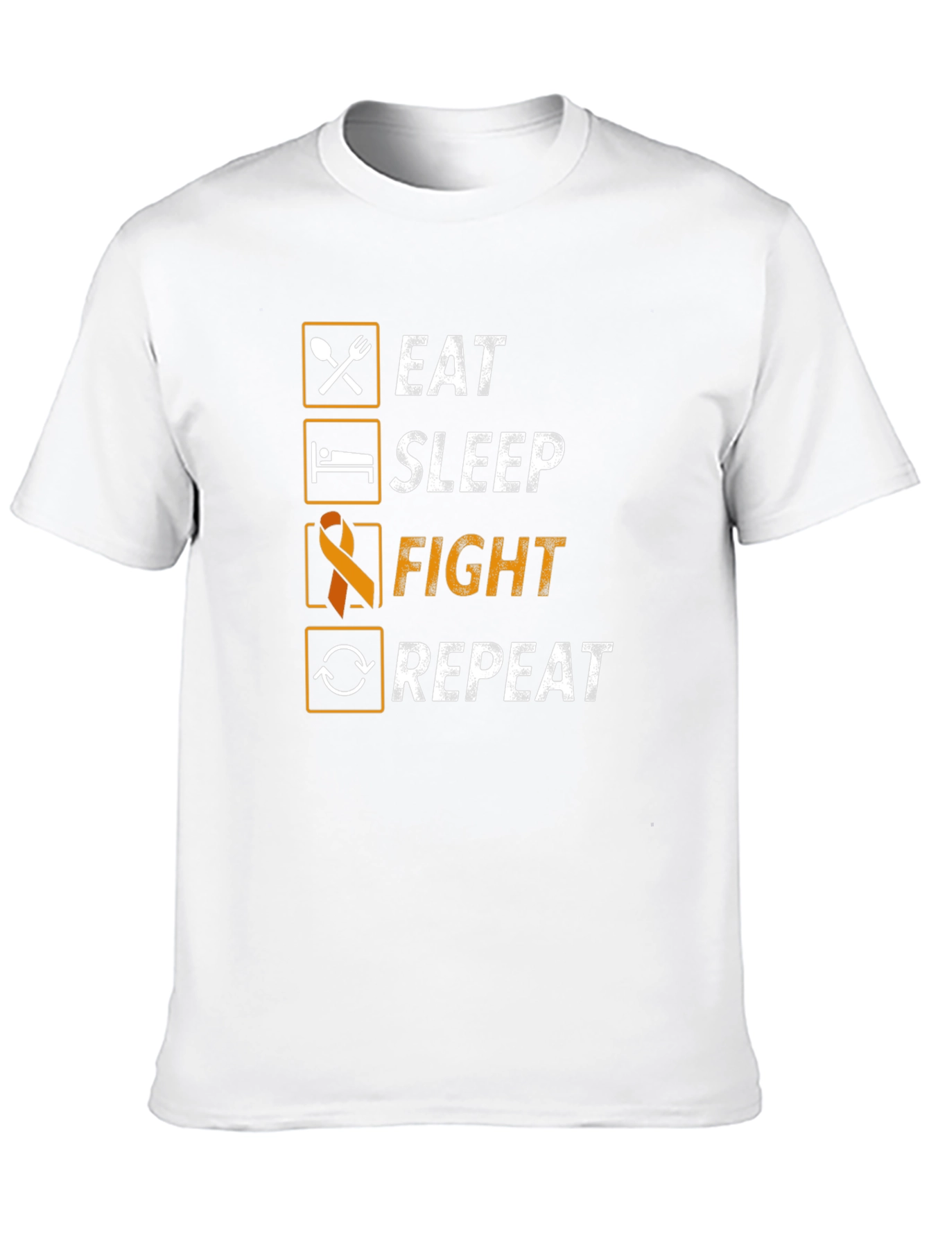Eat Sleep Fight Repeat T-Shirt - Awareness Ribbon Tee