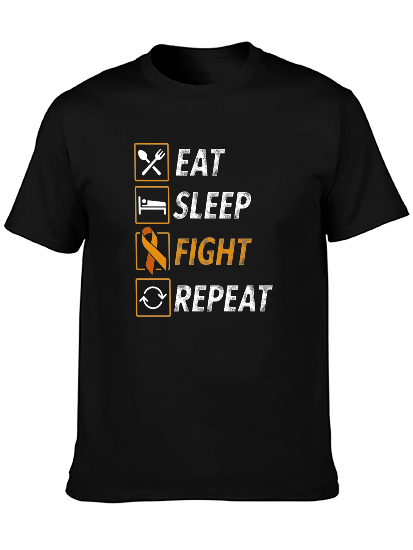 Eat Sleep Fight Repeat T-Shirt - Awareness Ribbon Tee
