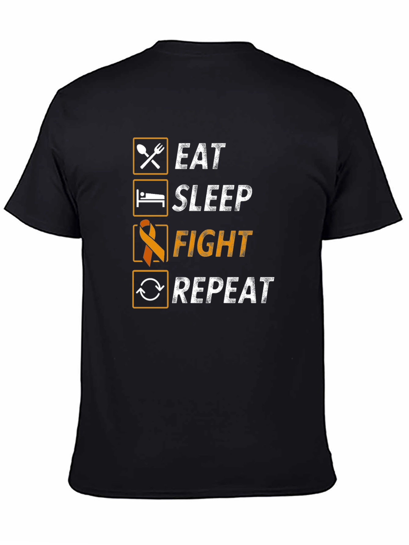 Eat Sleep Fight Repeat T-Shirt - Awareness Ribbon Tee