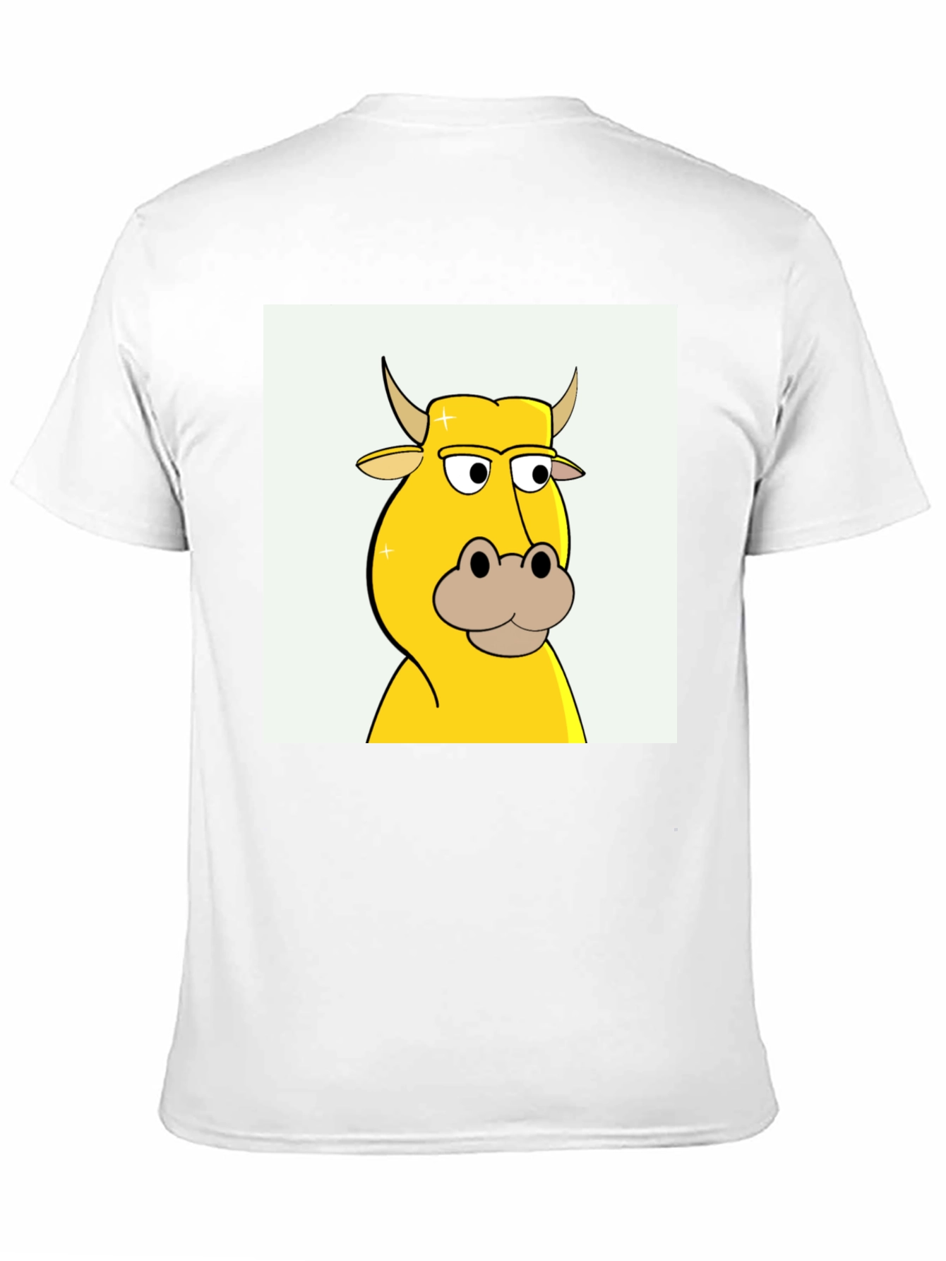 Cartoon Cow Graphic Tee - Black