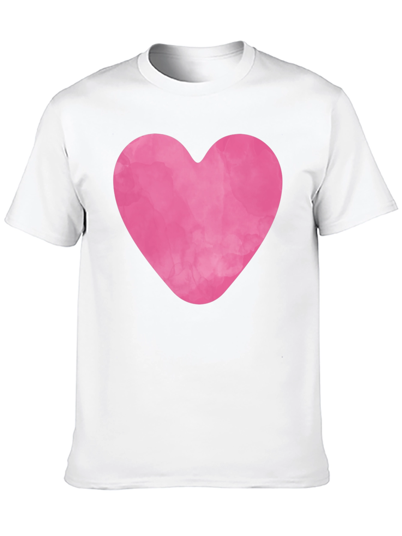 Pink Heart Graphic Black Tee