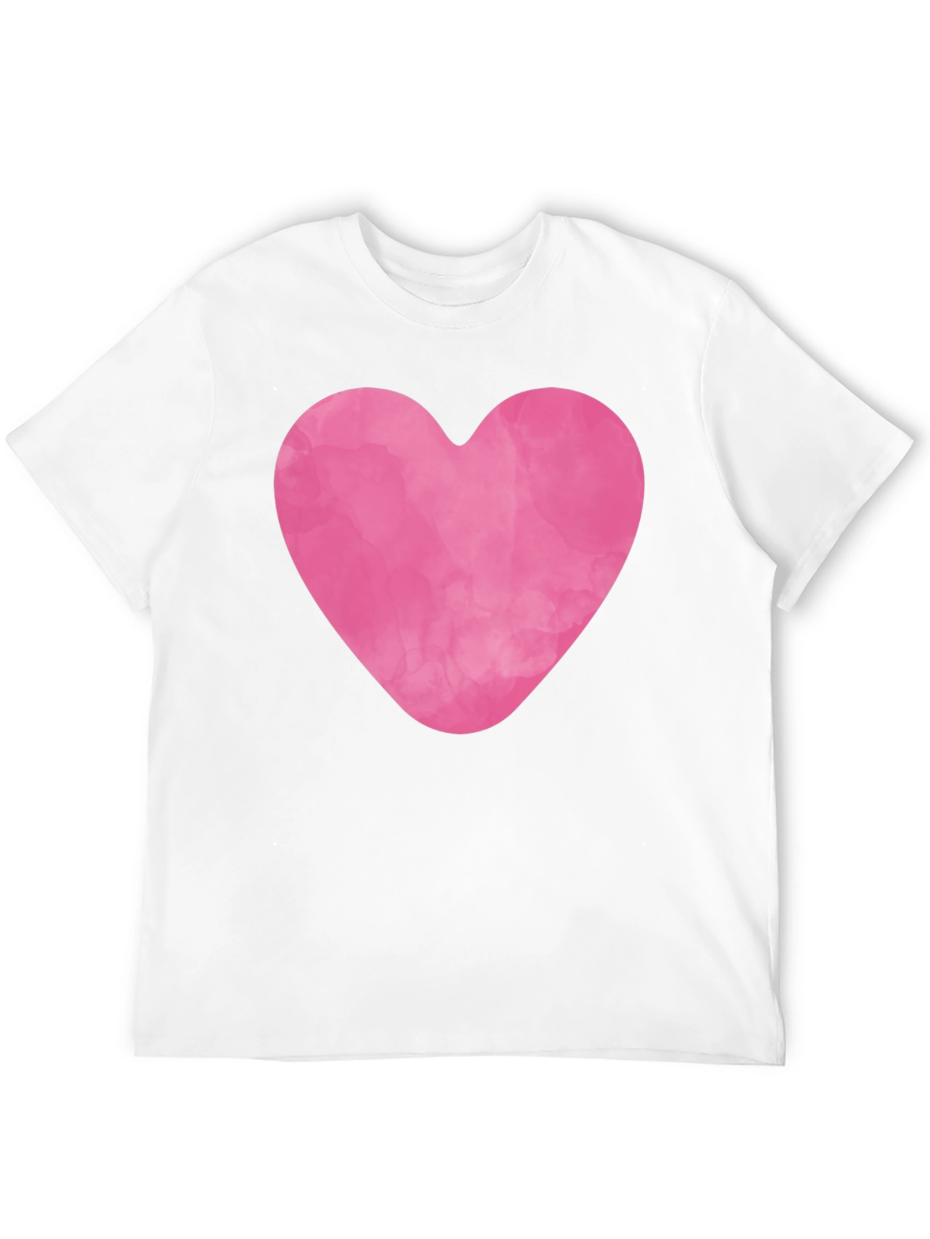 Pink Heart Graphic Black Tee