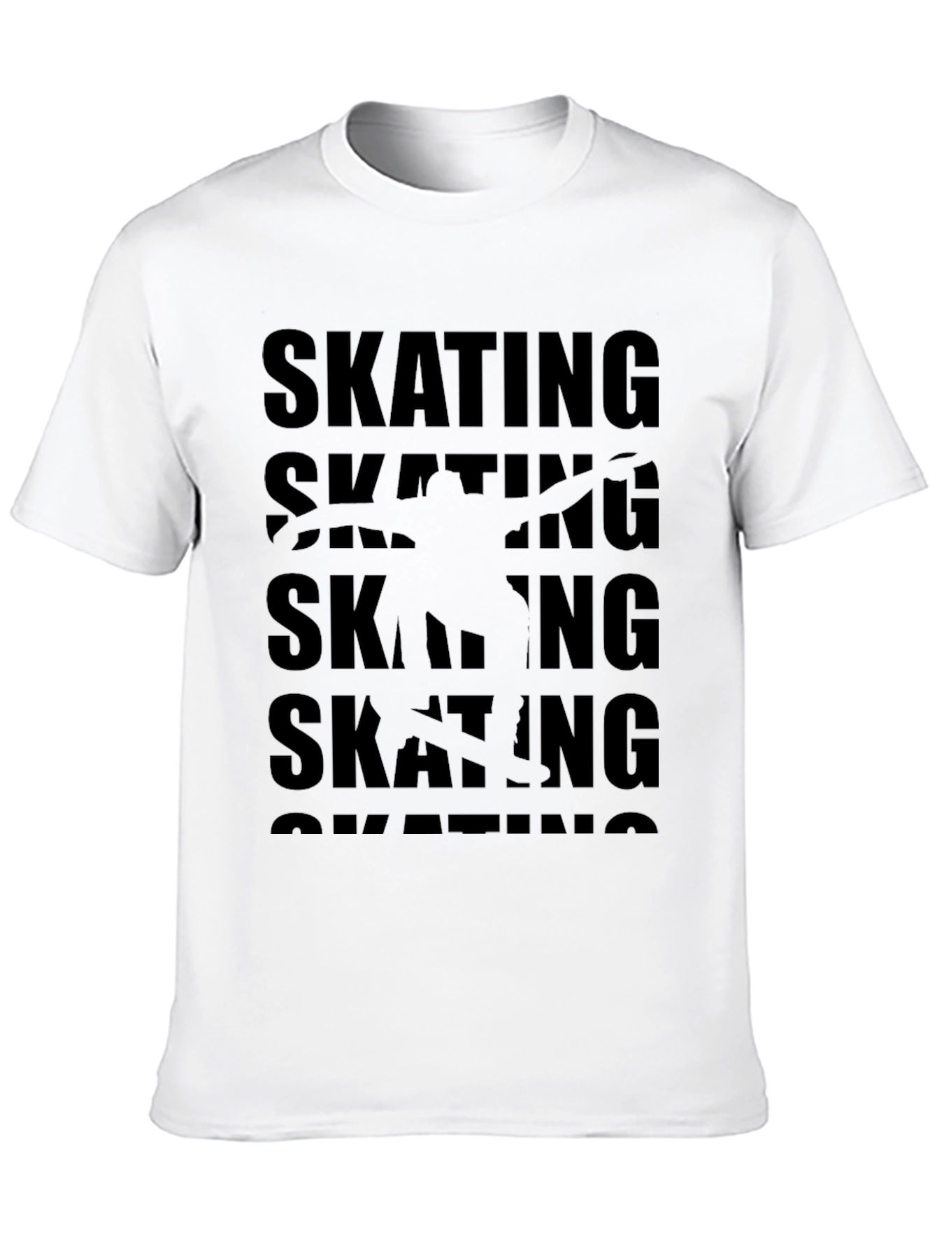 Skating Graphic Print Black T-Shirt