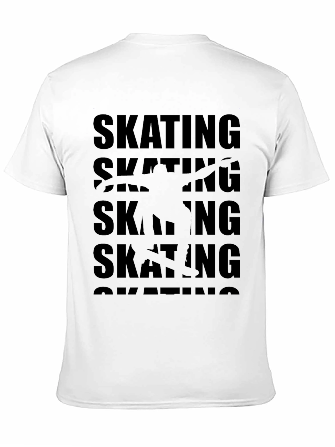 Skating Graphic Print Black T-Shirt