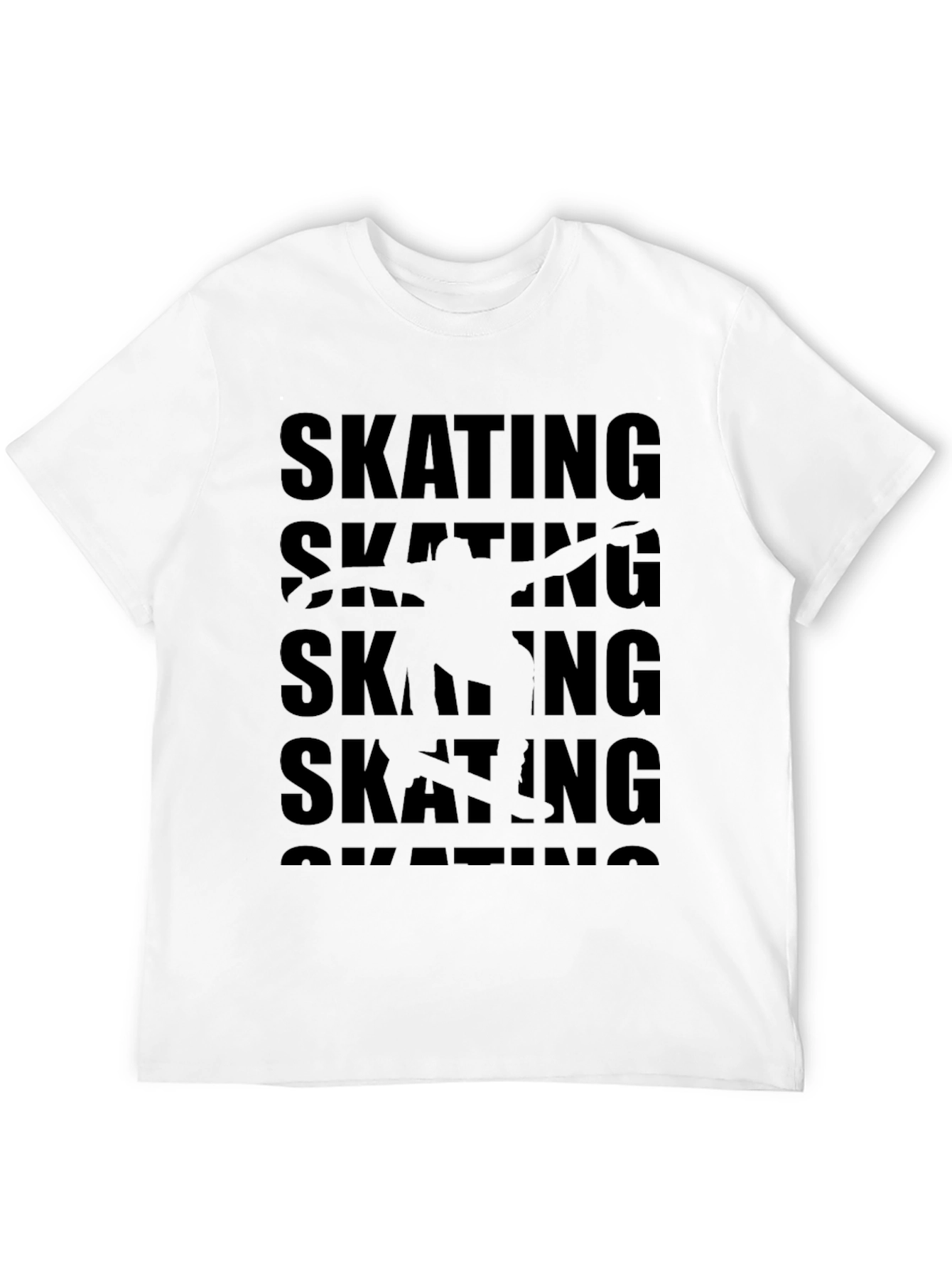 Skating Graphic Print Black T-Shirt