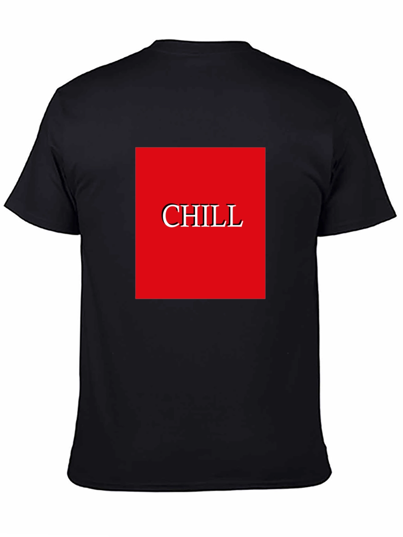 Chill Graphic Tee - Red Box Print Black T-Shirt
