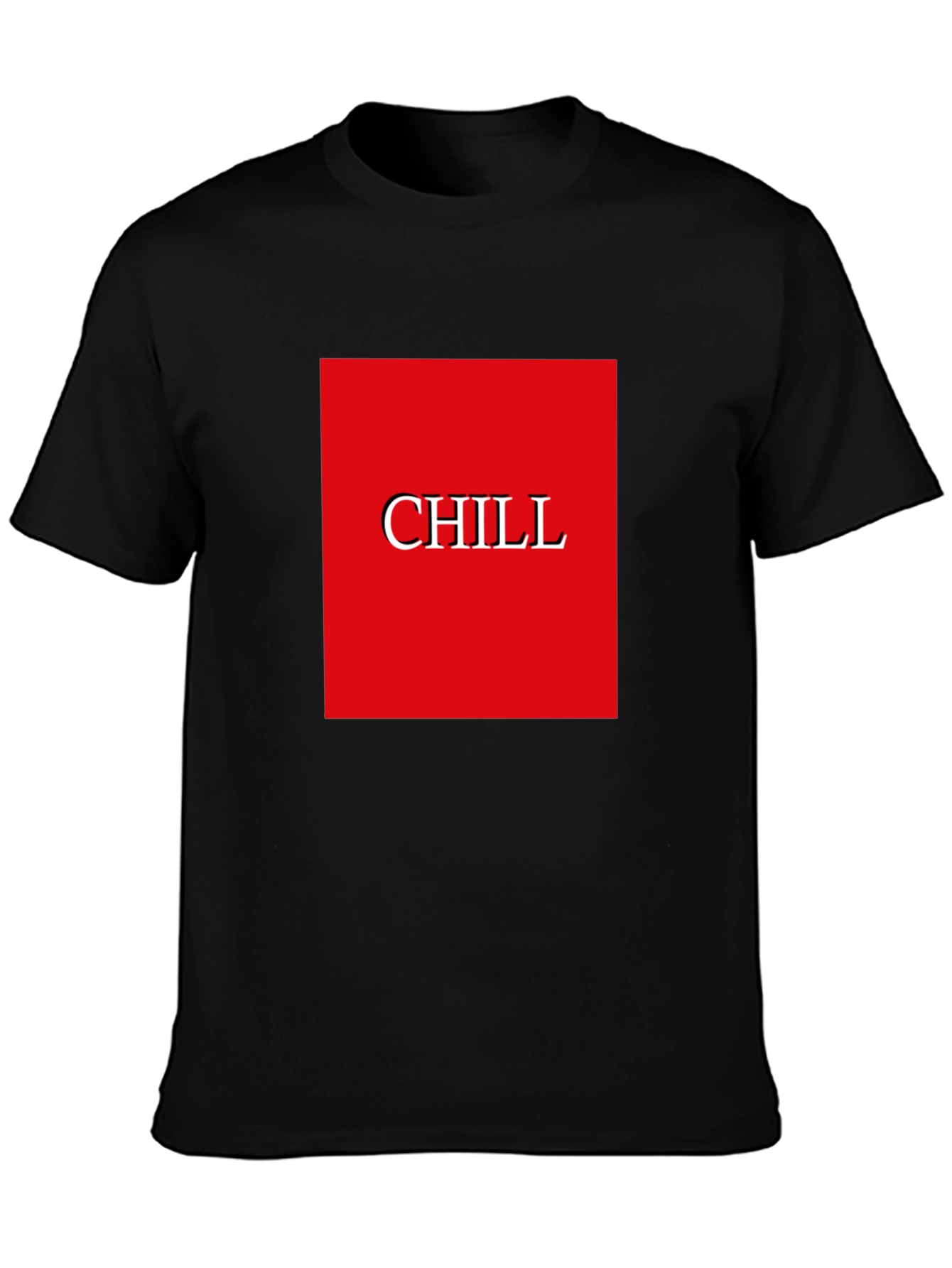 Chill Graphic Tee - Red Box Print Black T-Shirt