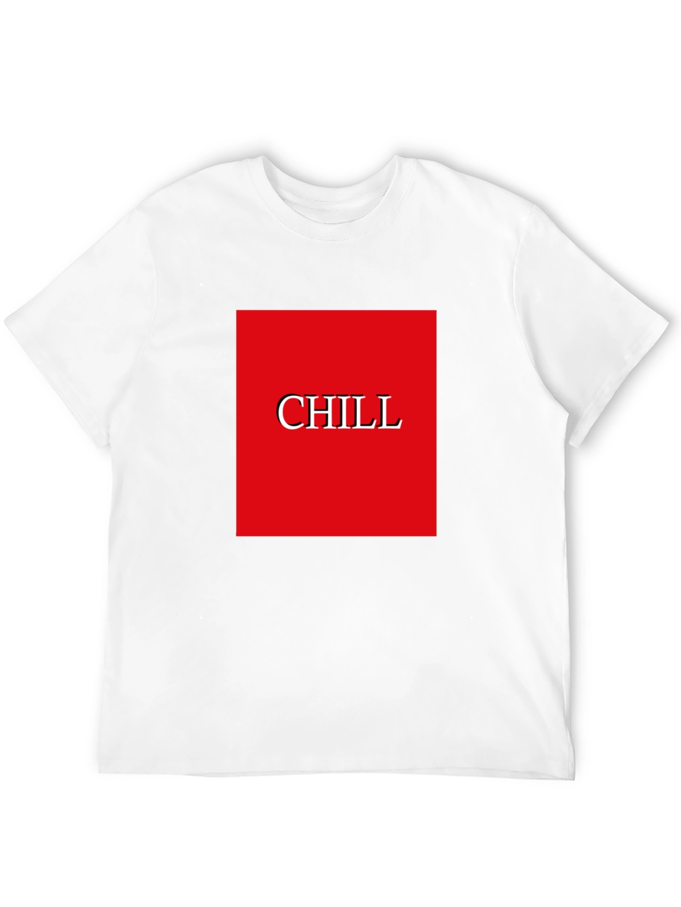 Chill Graphic Tee - Red Box Print Black T-Shirt