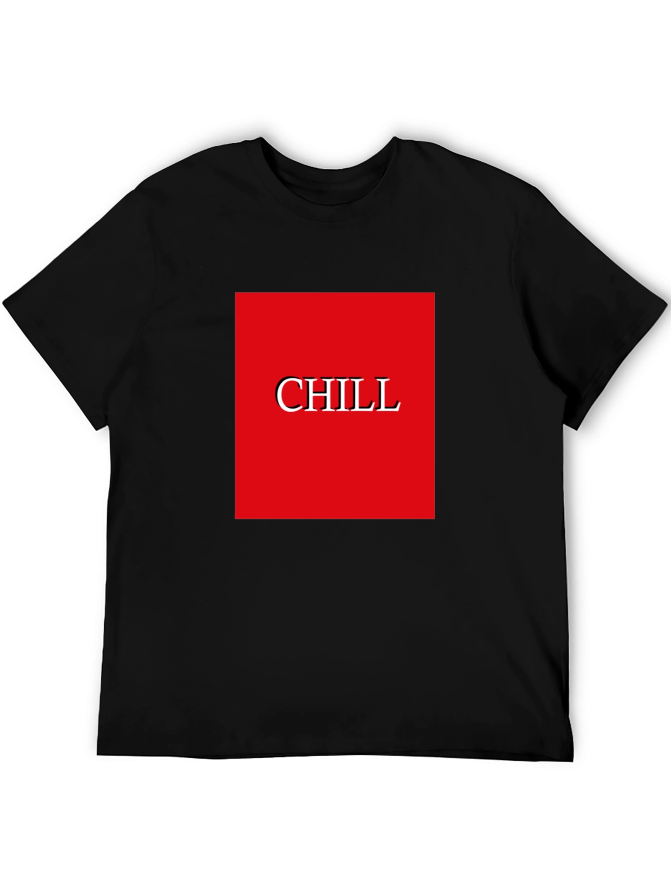 Chill Graphic Tee - Red Box Print Black T-Shirt