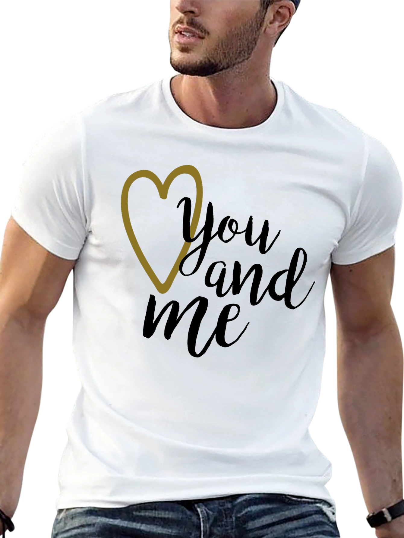 You and Me Graphic Tee - Black Crew Neck