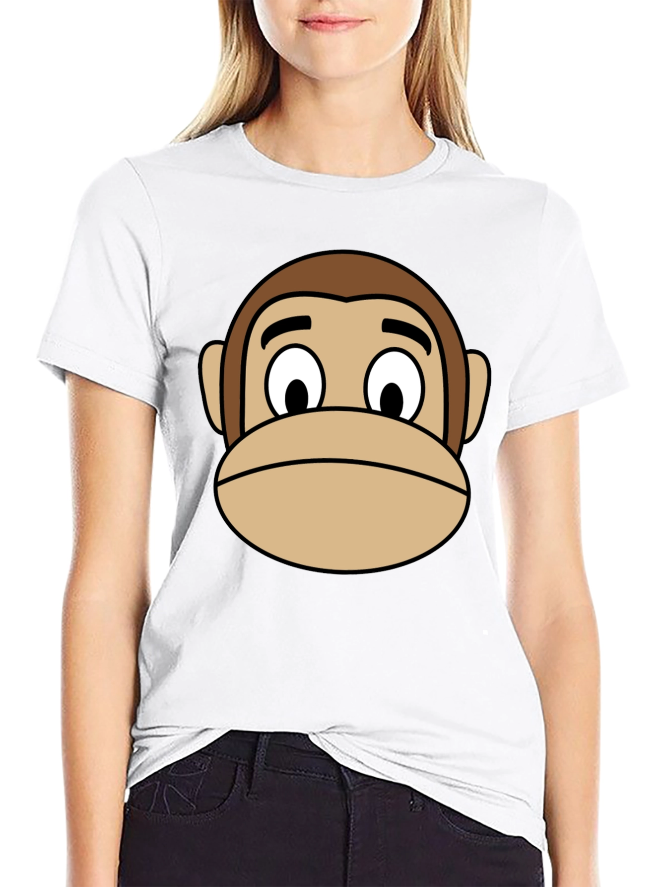 Monkey Face Graphic T-Shirt - Black