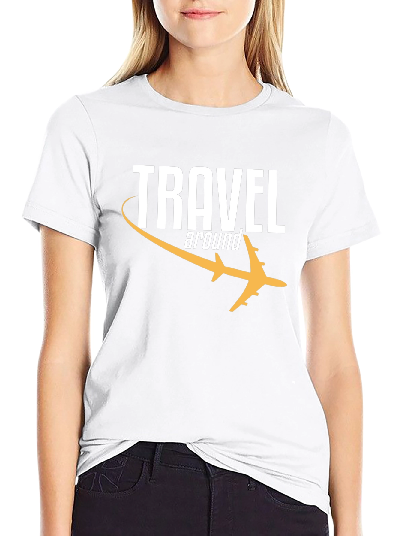 Travel Around Graphic Tee - Black
