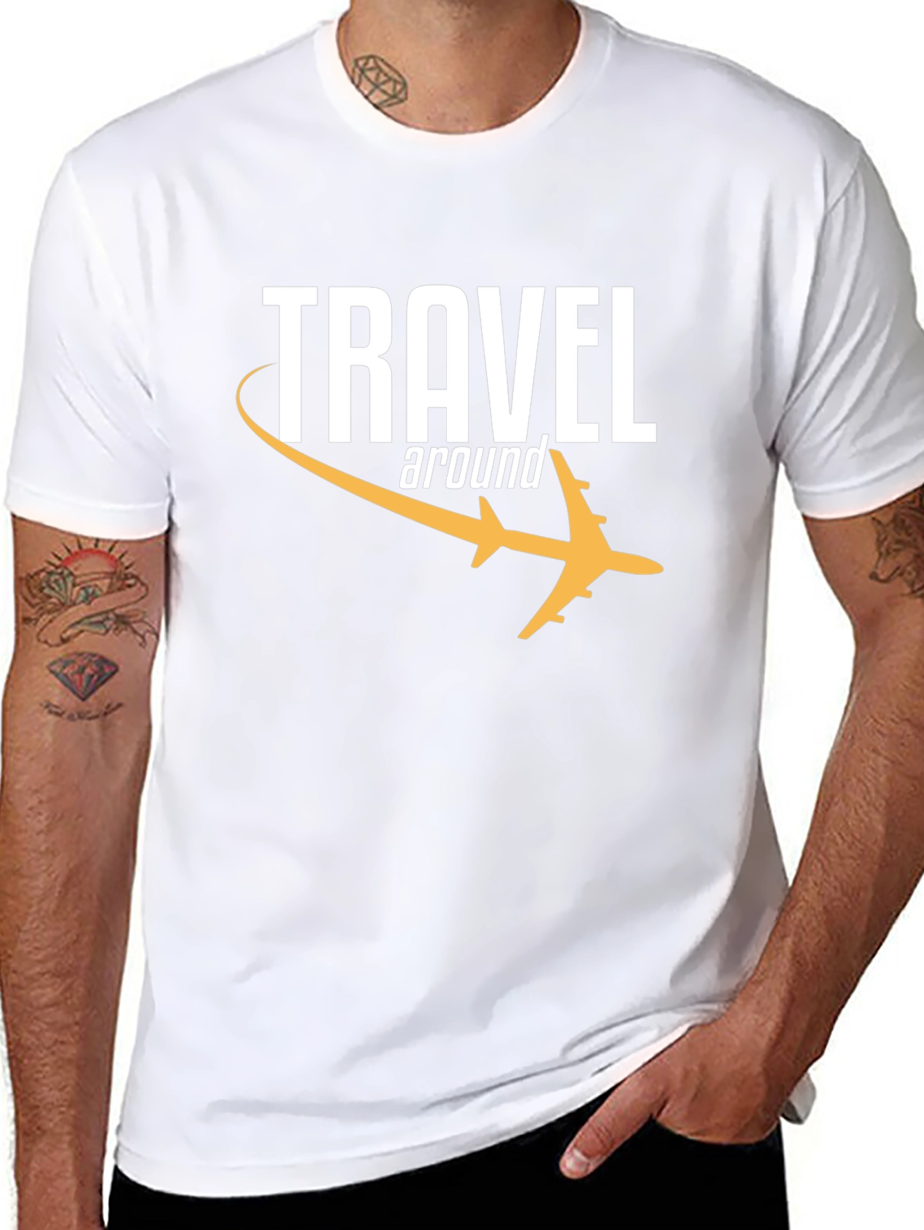 Travel Around Graphic Tee - Black