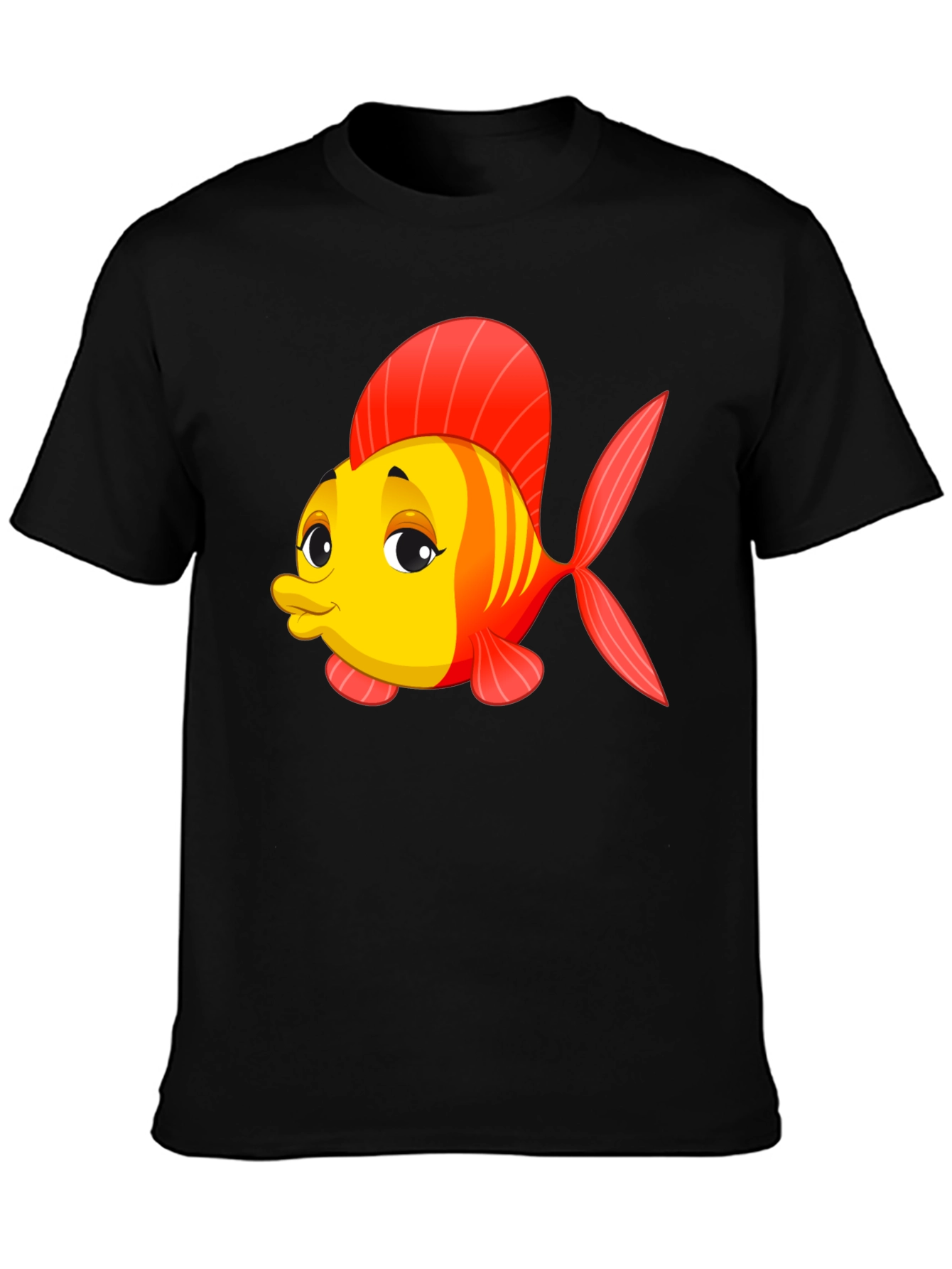 Cartoon Fish Black T-Shirt