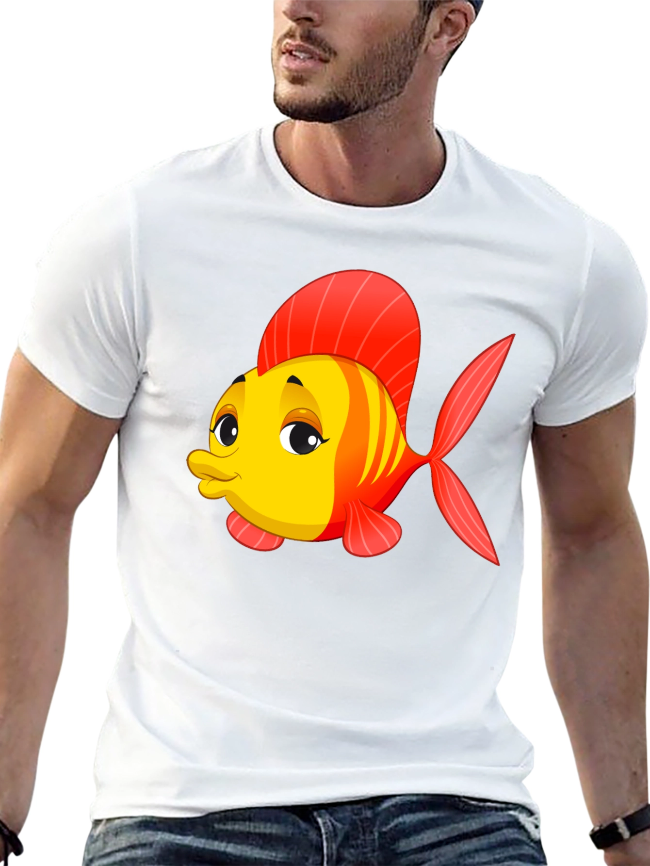 Cartoon Fish Black T-Shirt