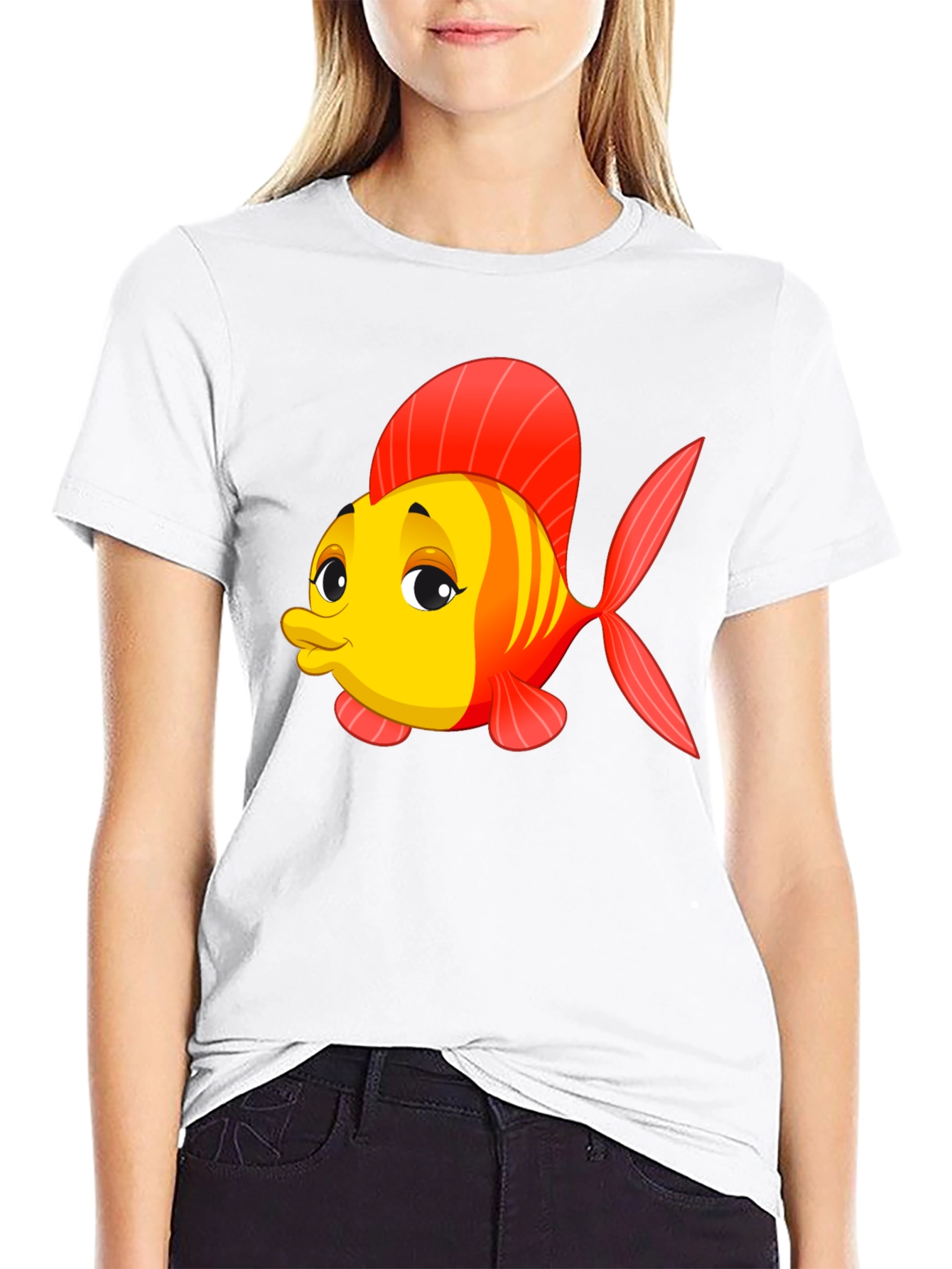 Cartoon Fish Black T-Shirt