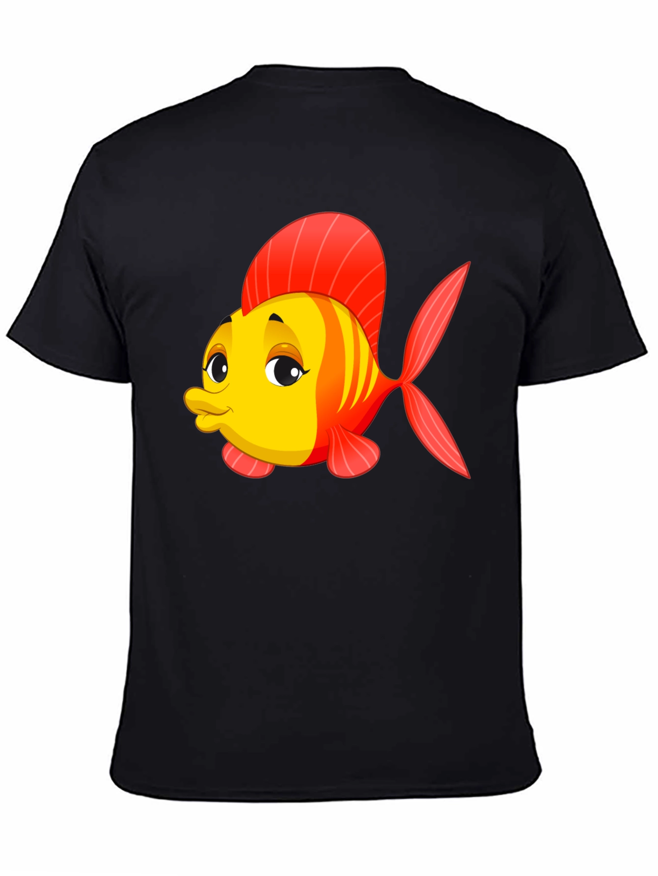 Cartoon Fish Black T-Shirt