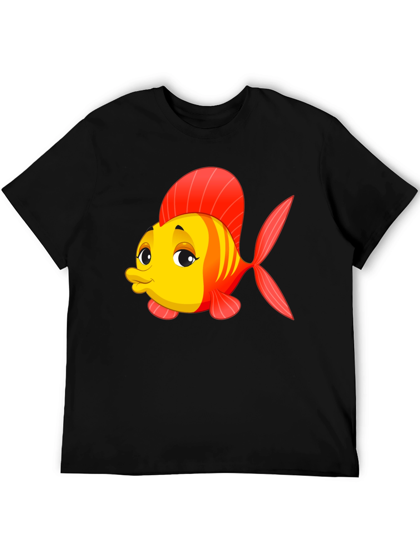 Cartoon Fish Black T-Shirt