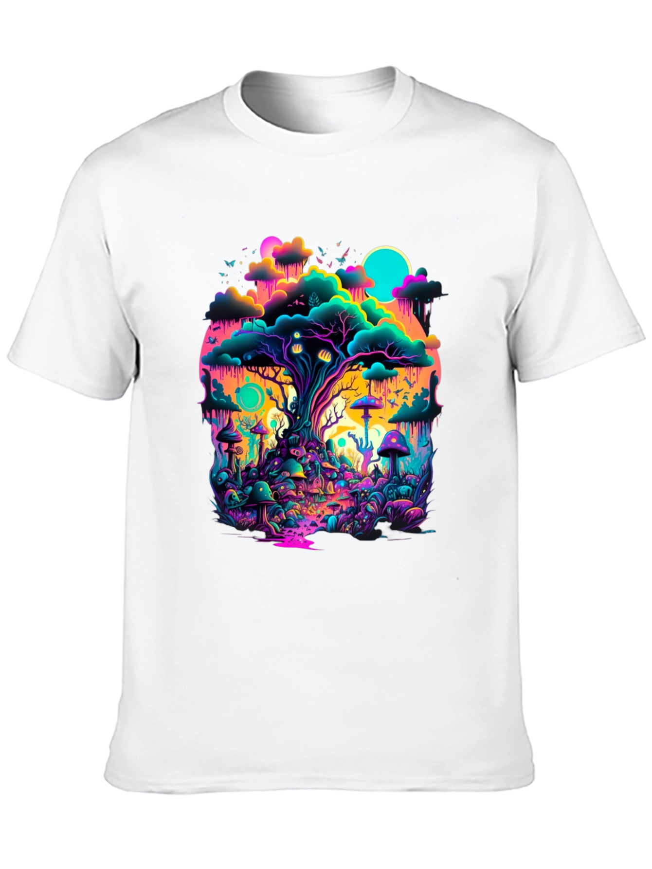 Vibrant Trippy Forest Graphic Tee