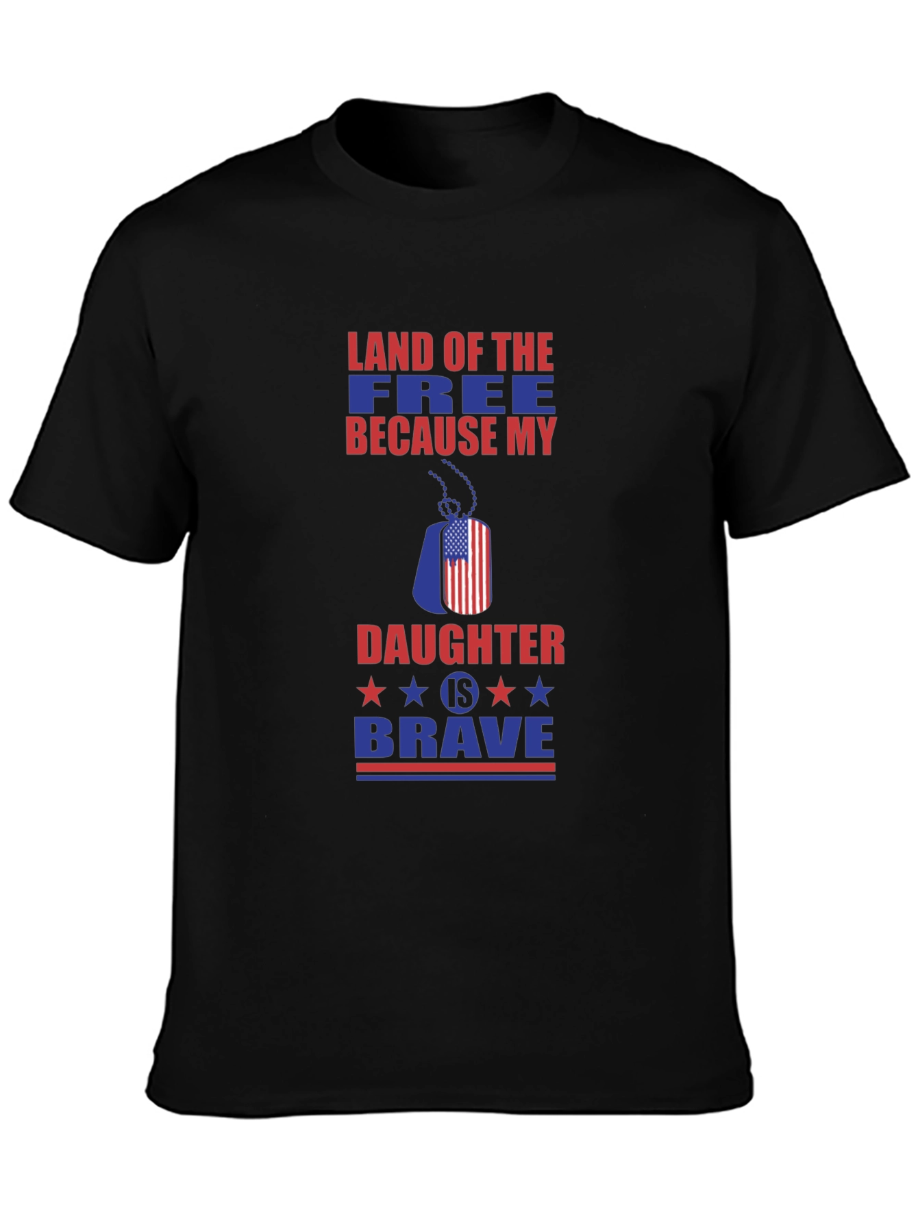 Land of the Free Daughter Brave Patriotic Graphic Tee