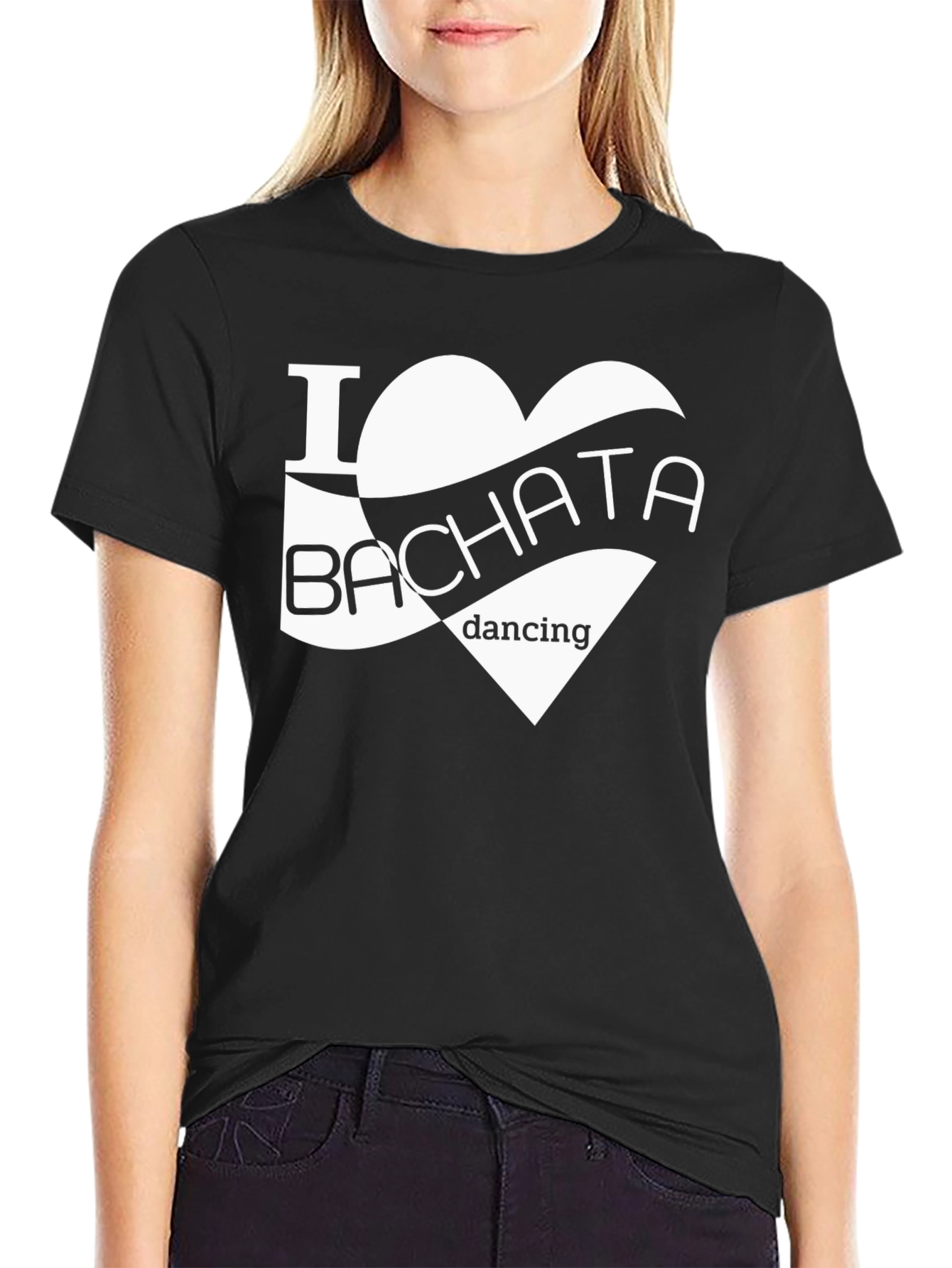I Love Bachata Dancing Black T-Shirt