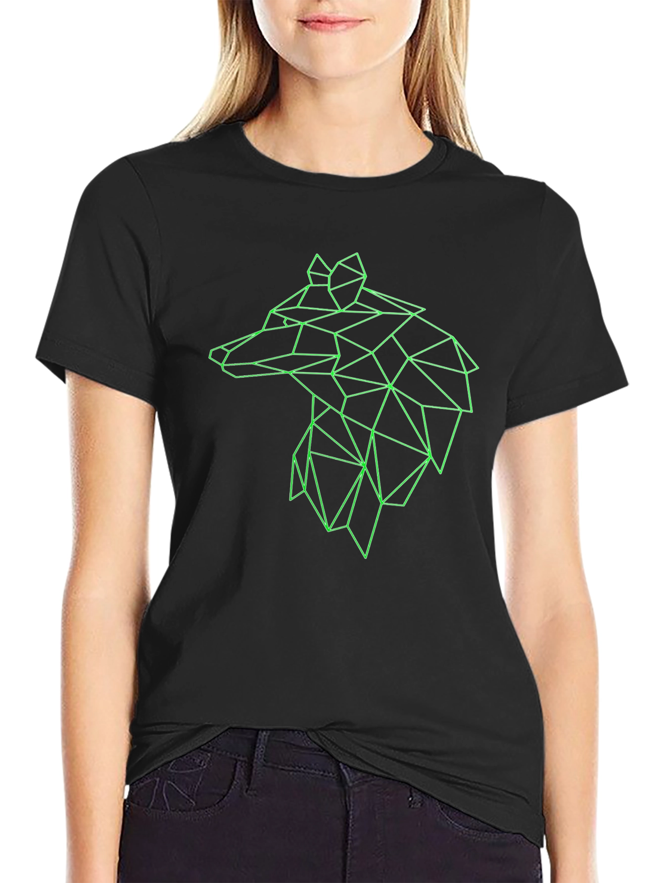 Geometric Wolf Graphic Tee - Modern & Stylish