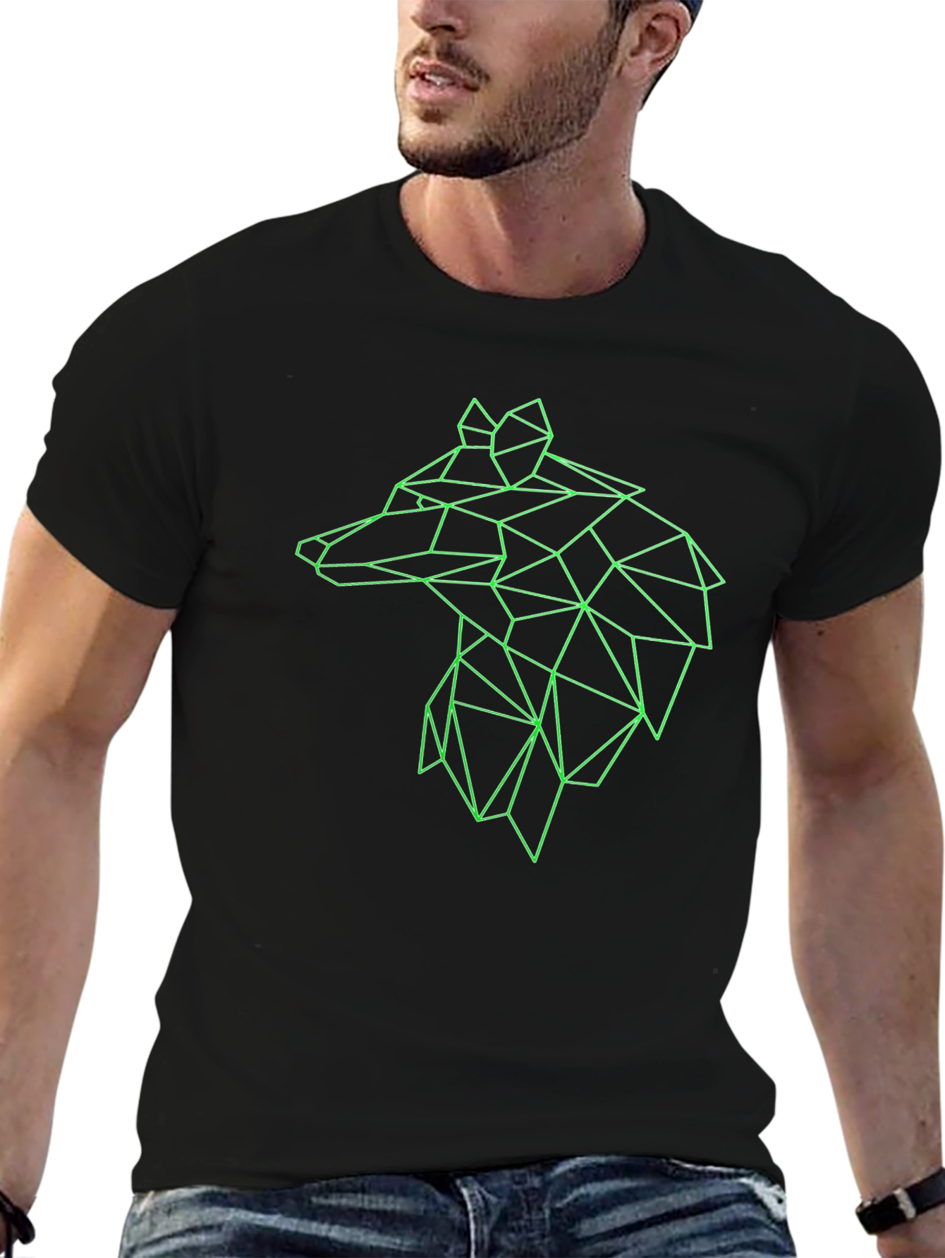 Geometric Wolf Graphic Tee - Modern & Stylish