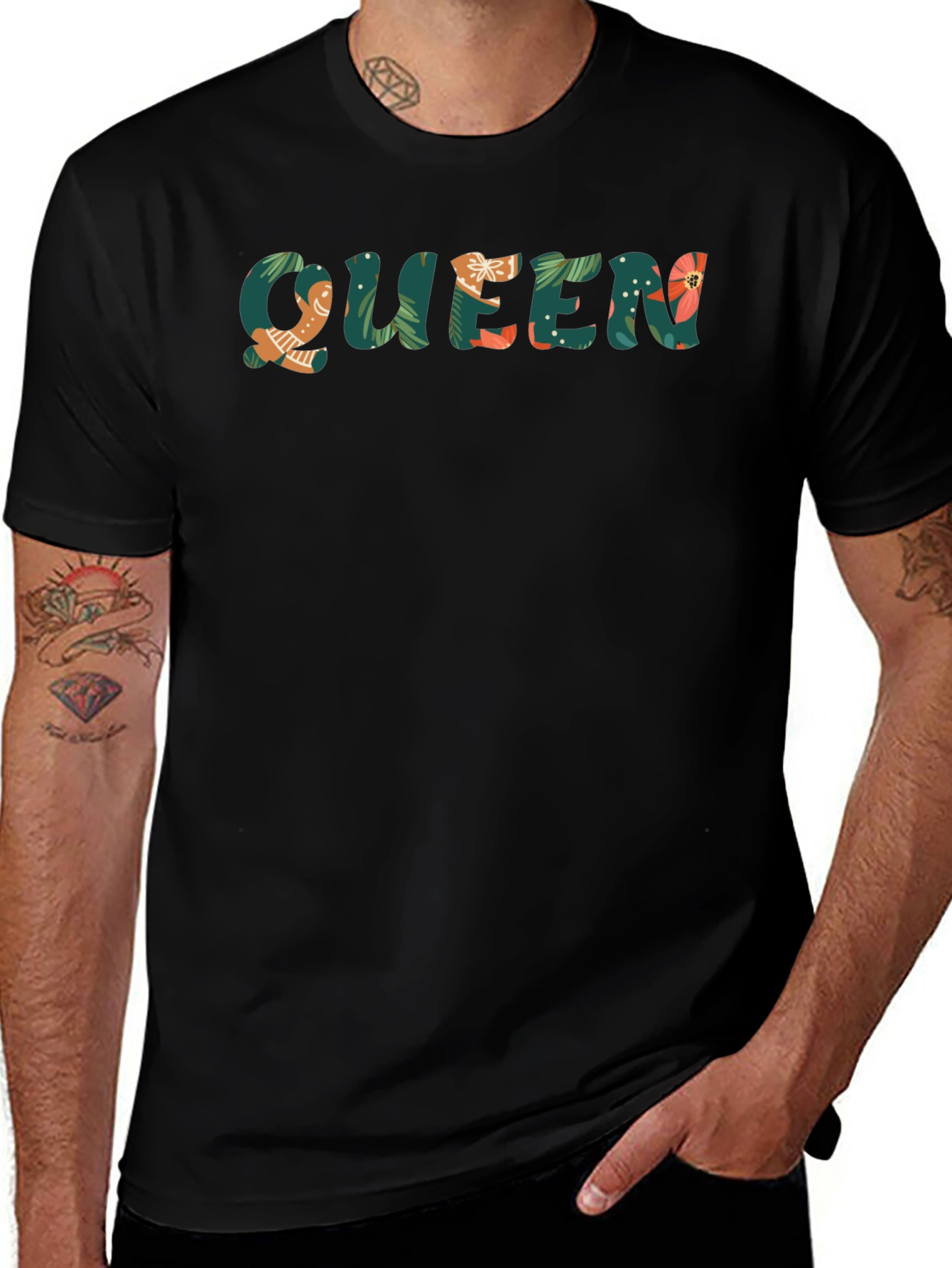 Tropical Queen Black T-Shirt