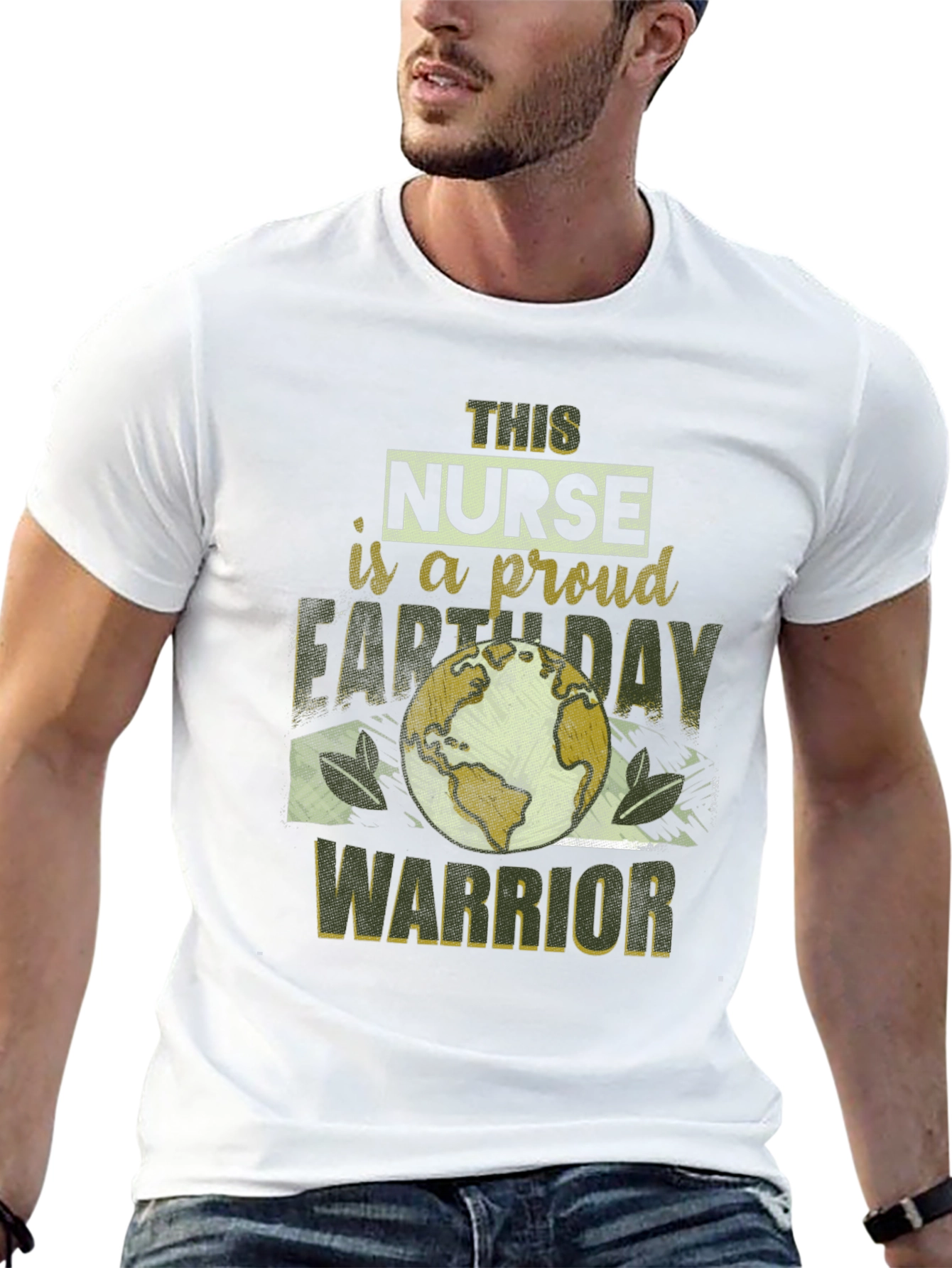 Proud Nurse Earth Day Warrior Black T-Shirt