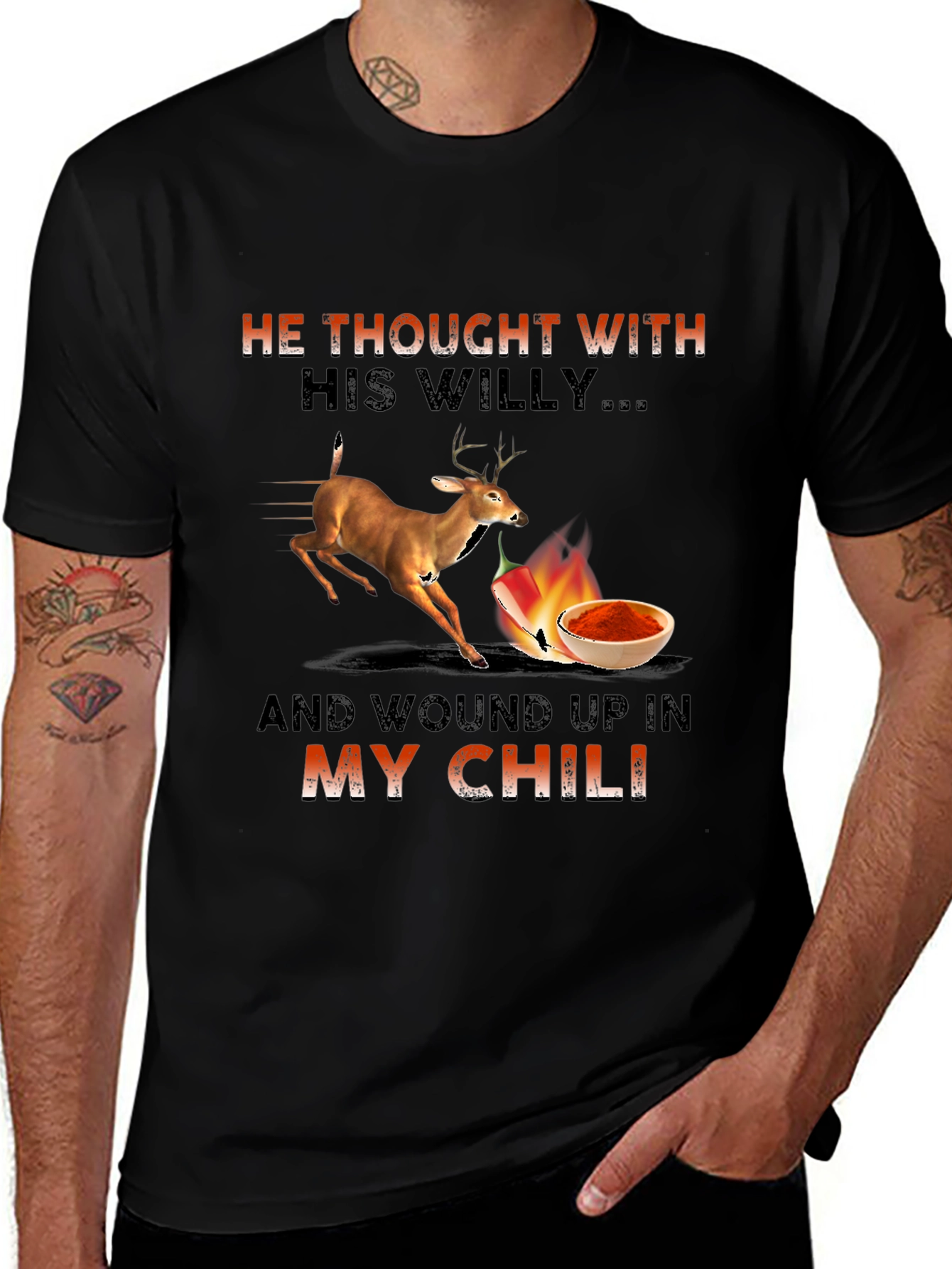 He Thought With His Willy Funny T-Shirt