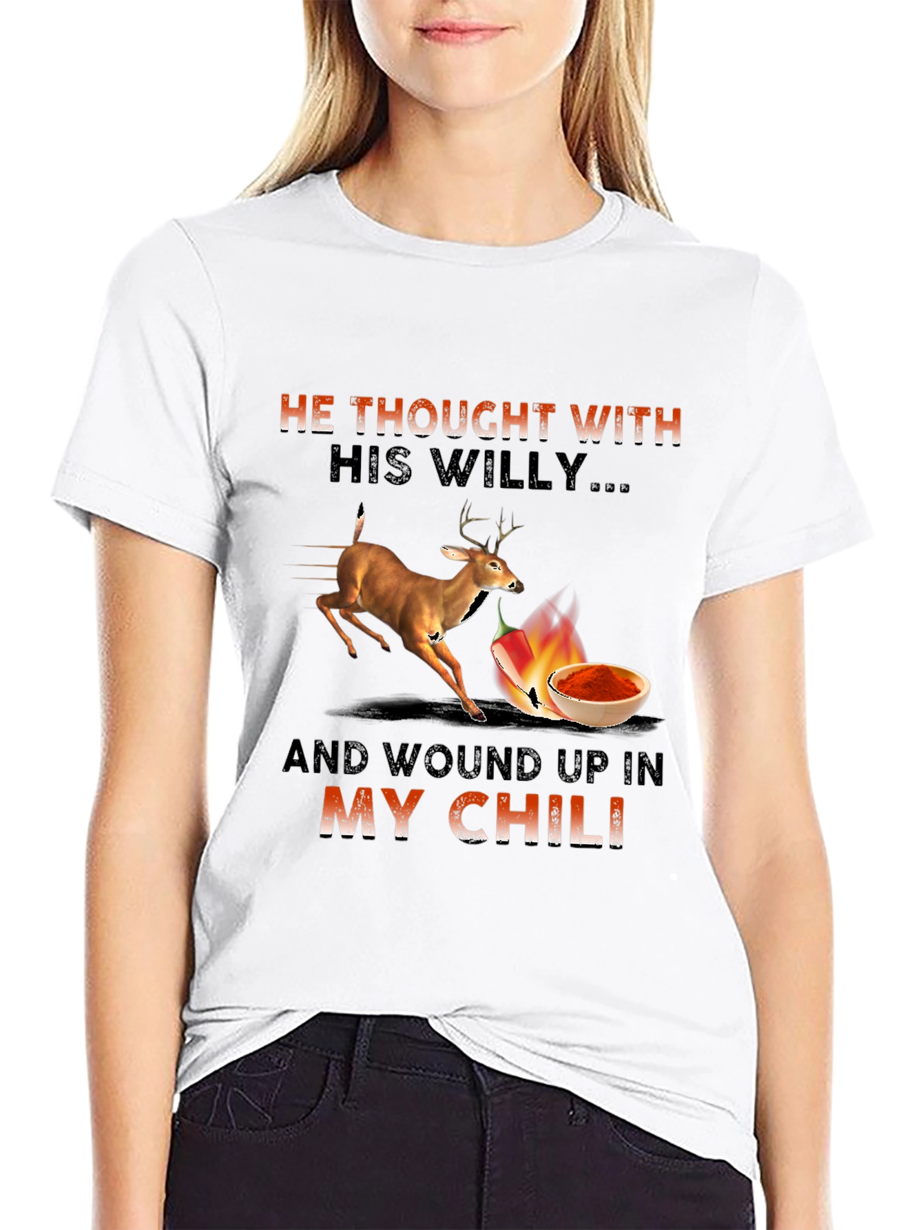 He Thought With His Willy Funny T-Shirt
