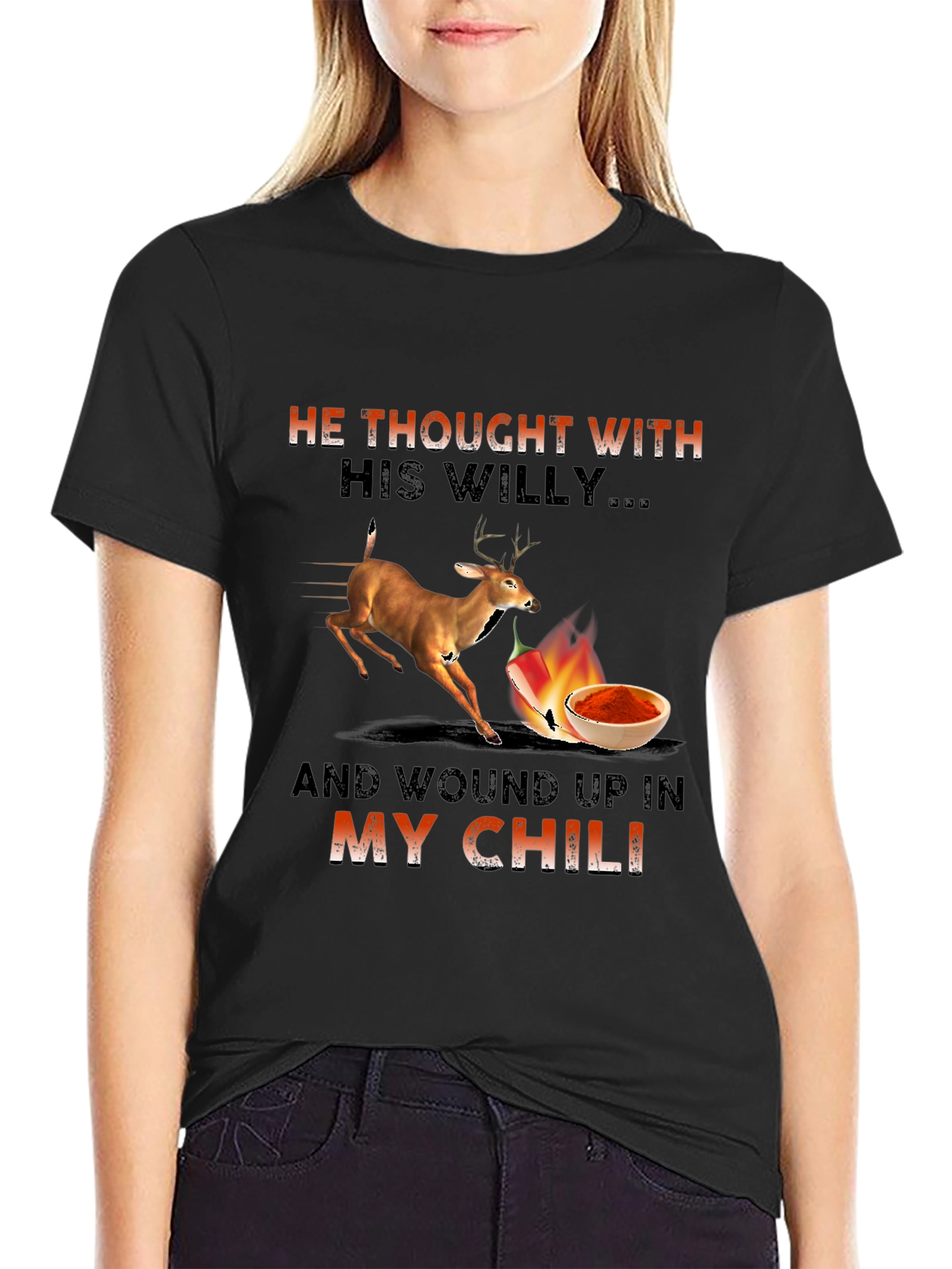 He Thought With His Willy Funny T-Shirt