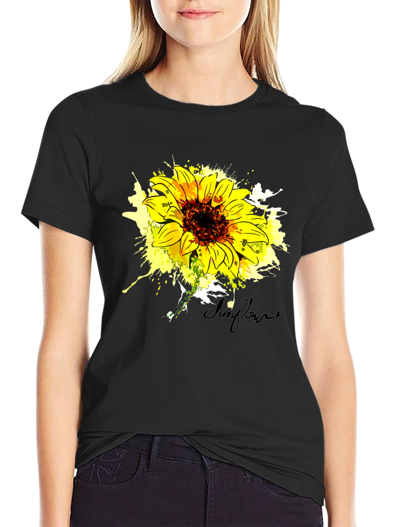 Sunflower Watercolor Graphic Tee