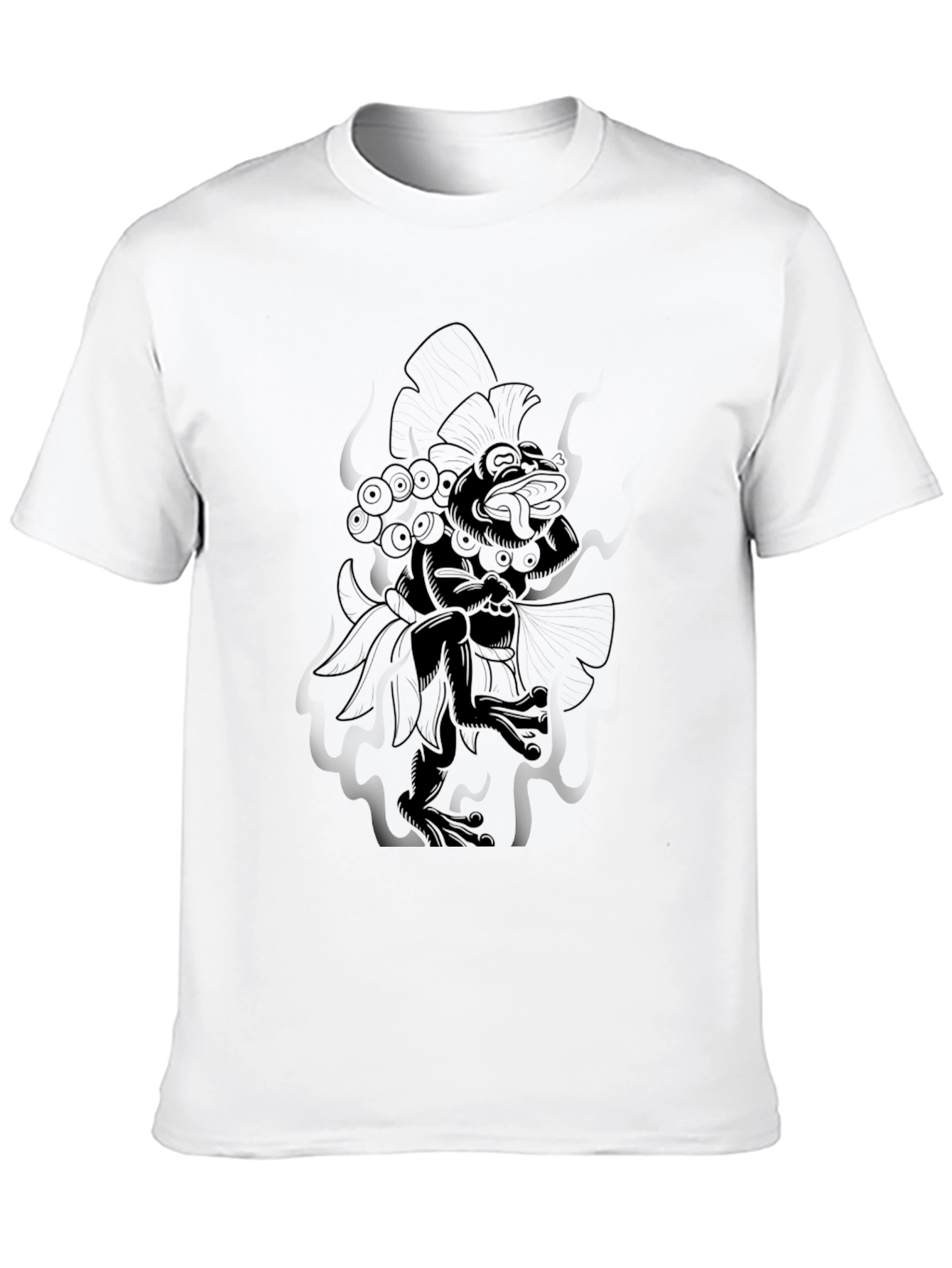 Black Graphic Tee - Aztec Frog Design