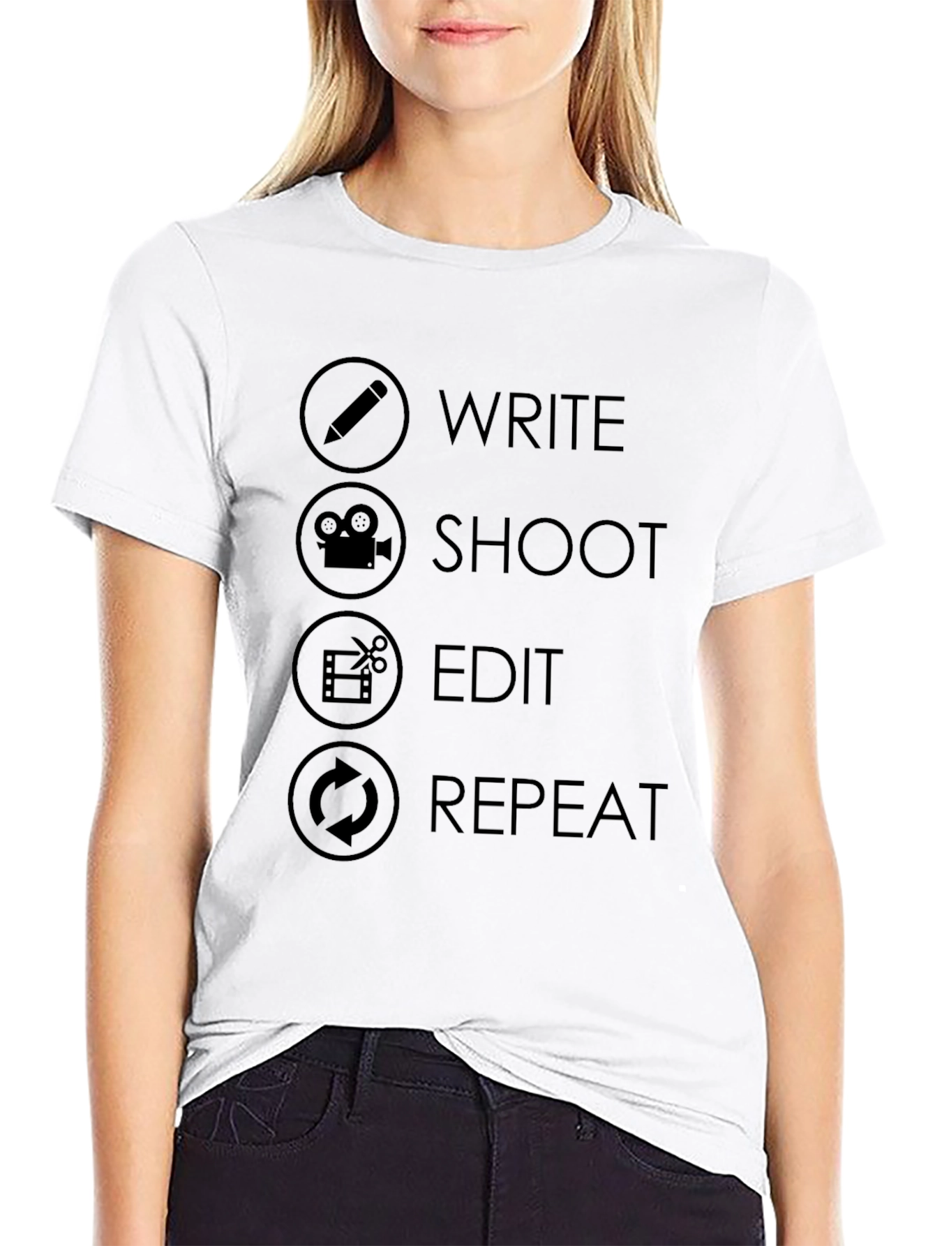 Write Shoot Edit Repeat Graphic Tee