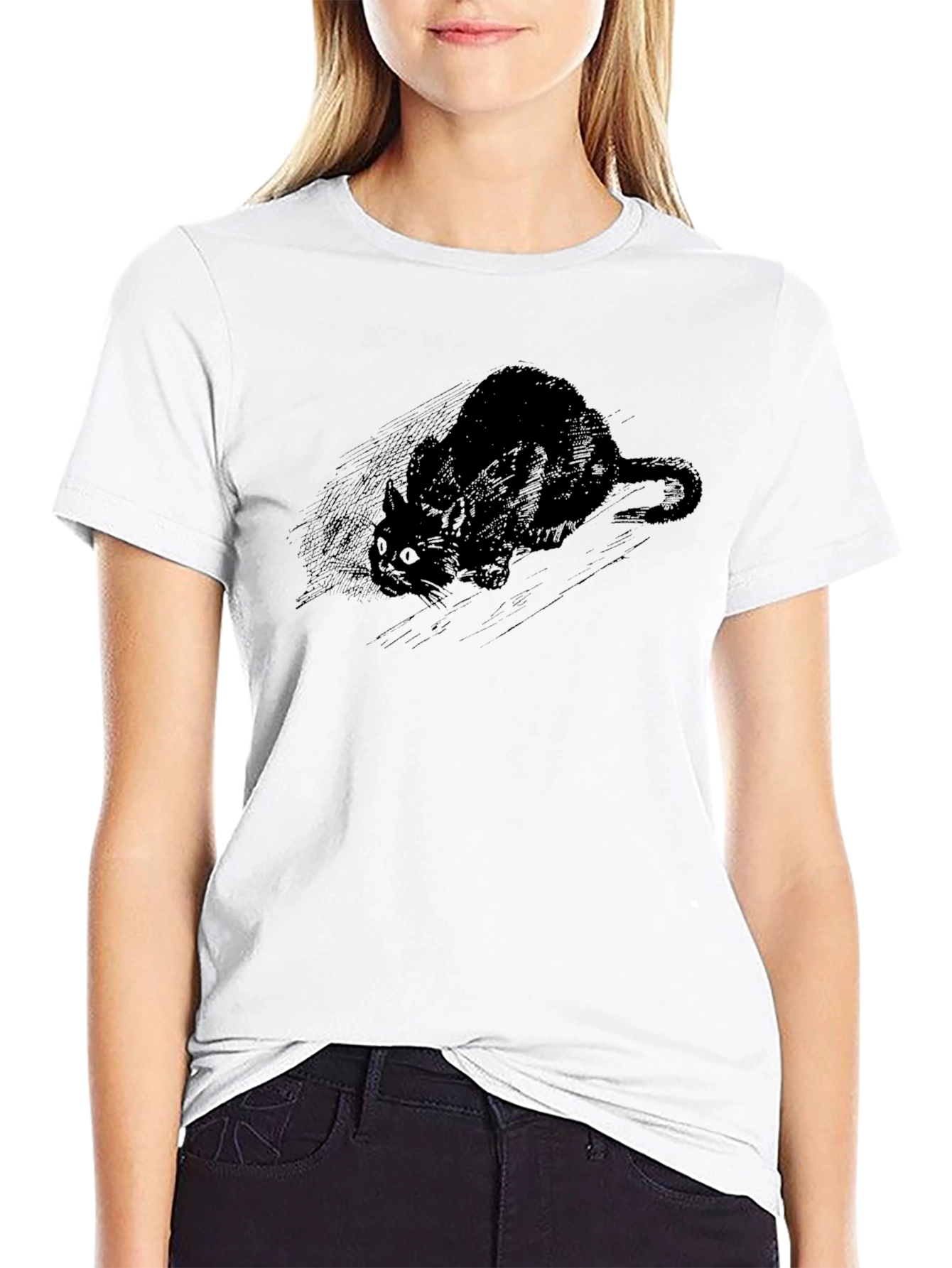 Black Cat Tee - Creepy Cute Graphic T-Shirt