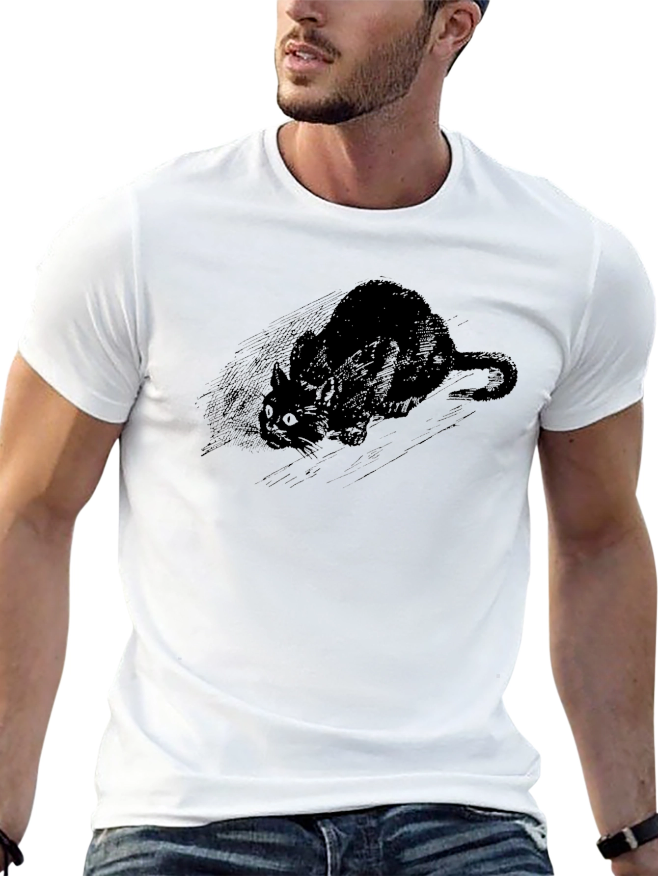 Black Cat Tee - Creepy Cute Graphic T-Shirt