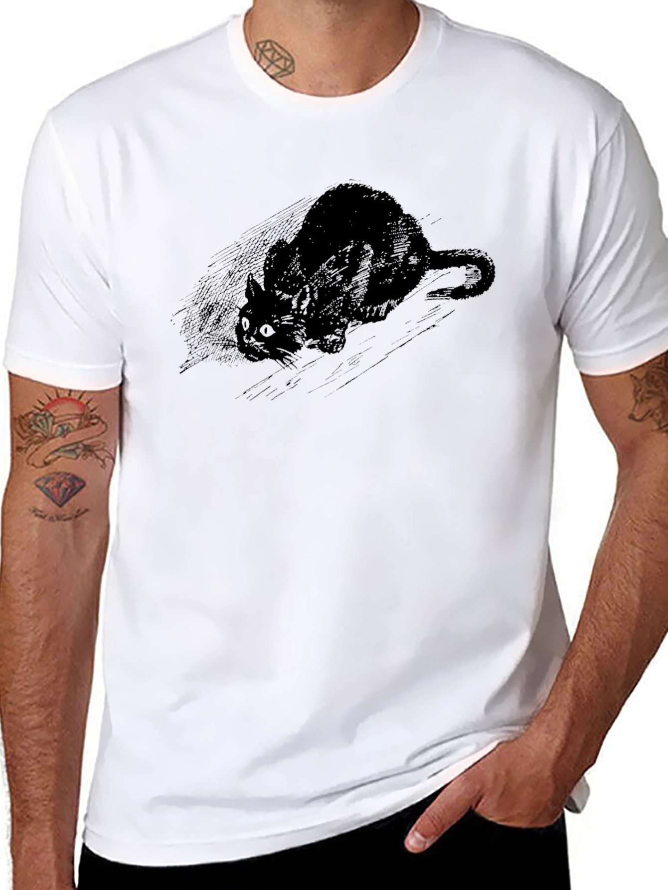 Black Cat Tee - Creepy Cute Graphic T-Shirt