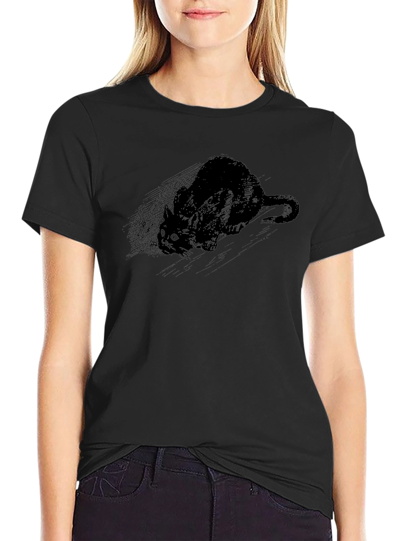 Black Cat Tee - Creepy Cute Graphic T-Shirt