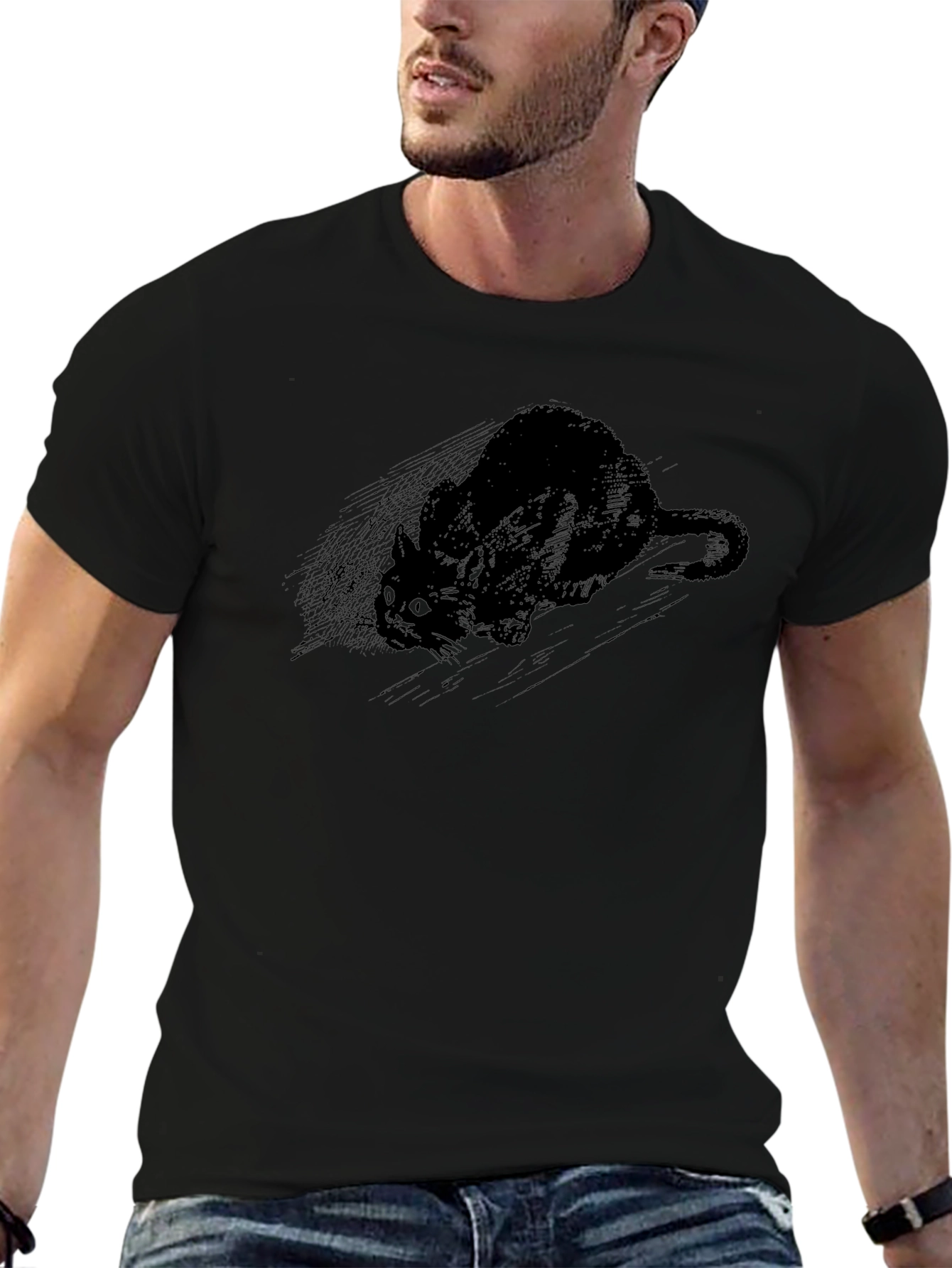 Black Cat Tee - Creepy Cute Graphic T-Shirt