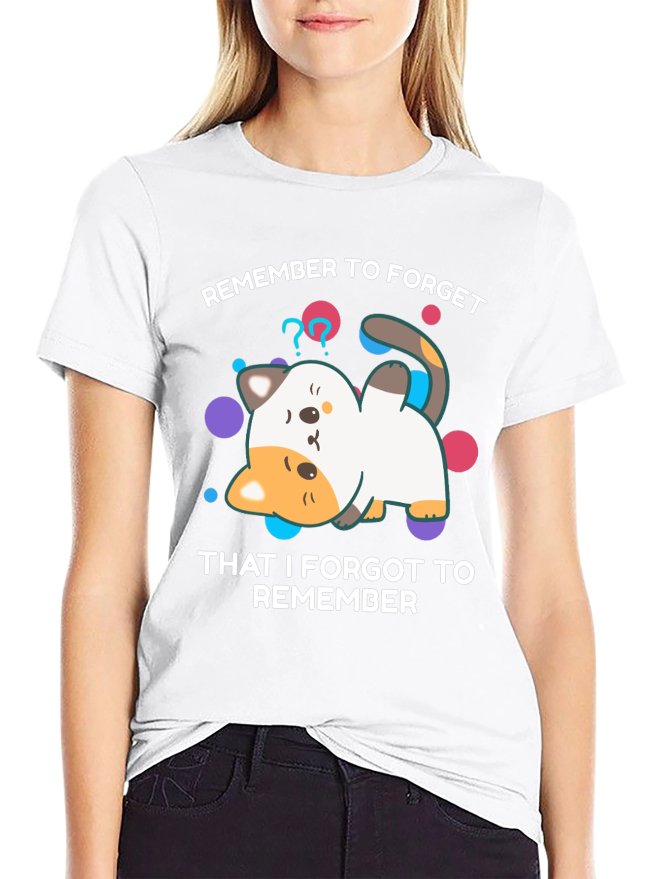 Forgetful Cat T-Shirt - Funny Graphic Tee