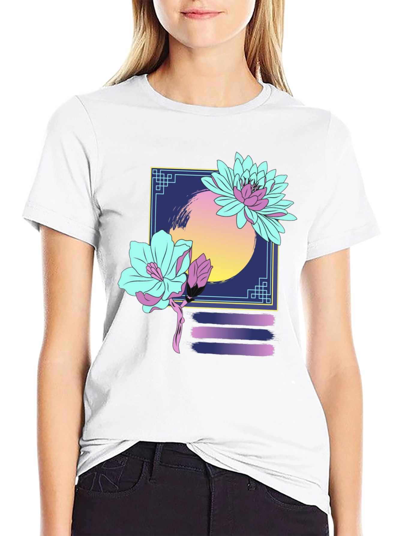 Floral Graphic T-Shirt - Retro Aesthetic Design